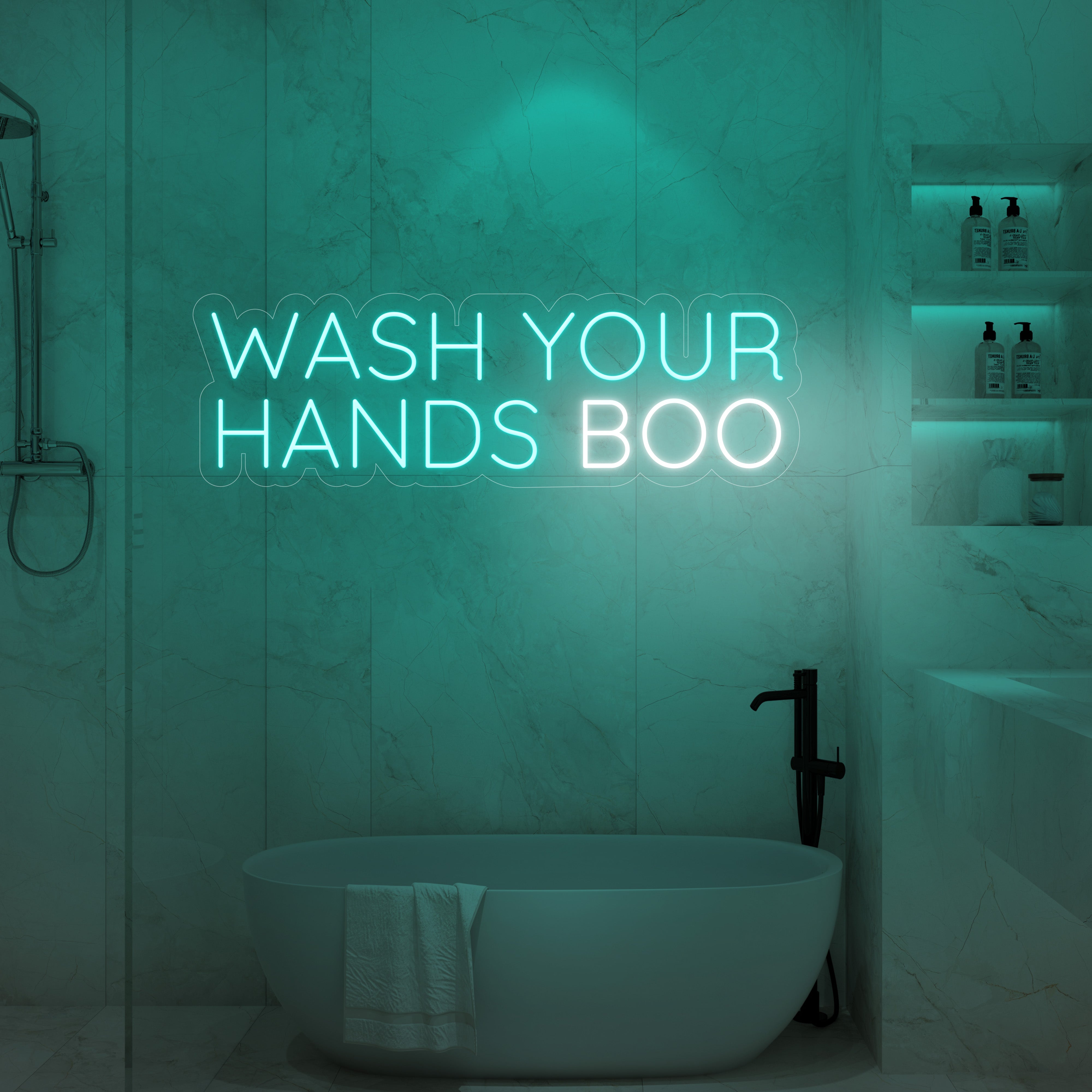 Wash Your Hands Boo LED Neon Sign