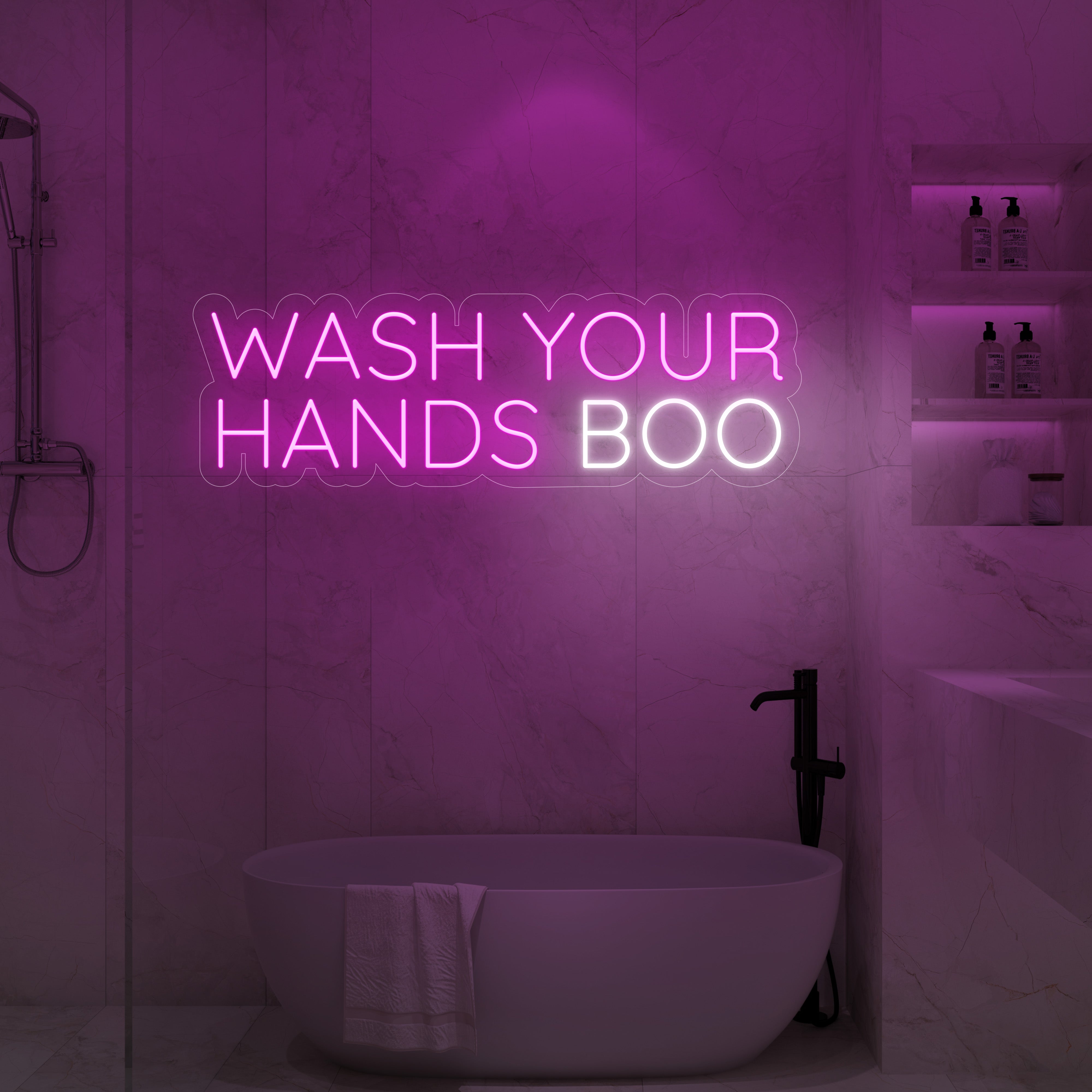 Wash Your Hands Boo LED Neon Sign