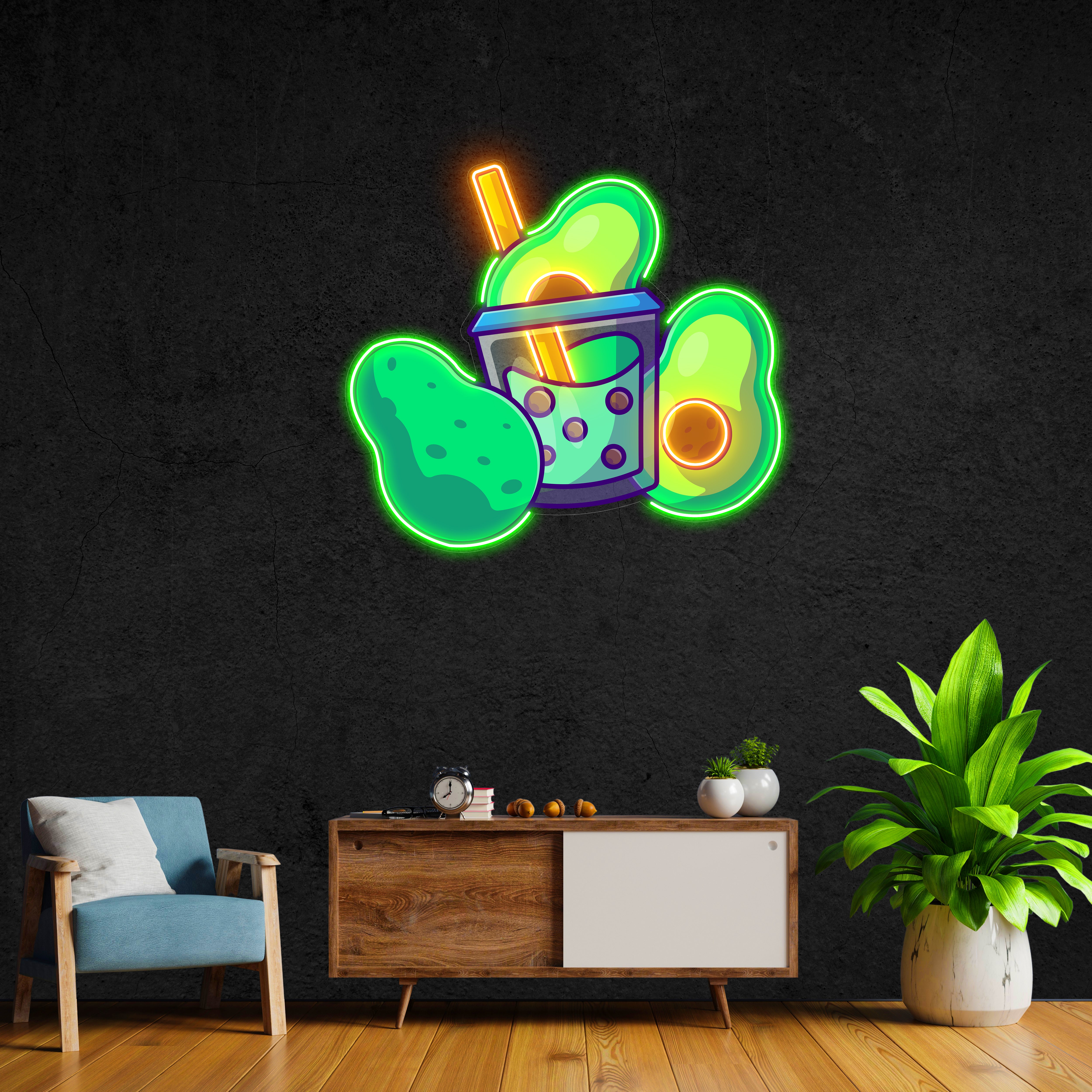 Avocado Delight LED Neon Pop Art