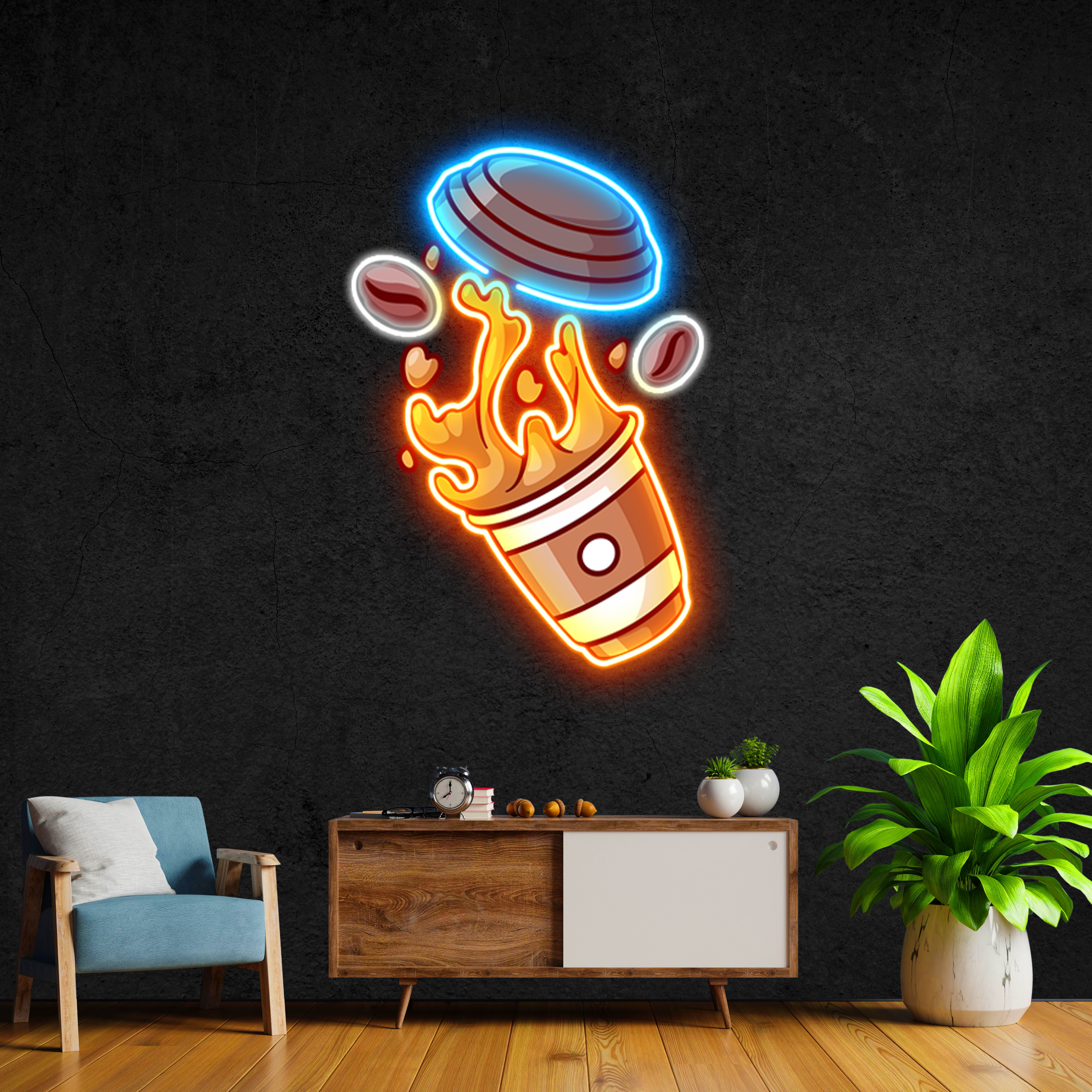 Blazin' Coffee LED Neon Pop Art