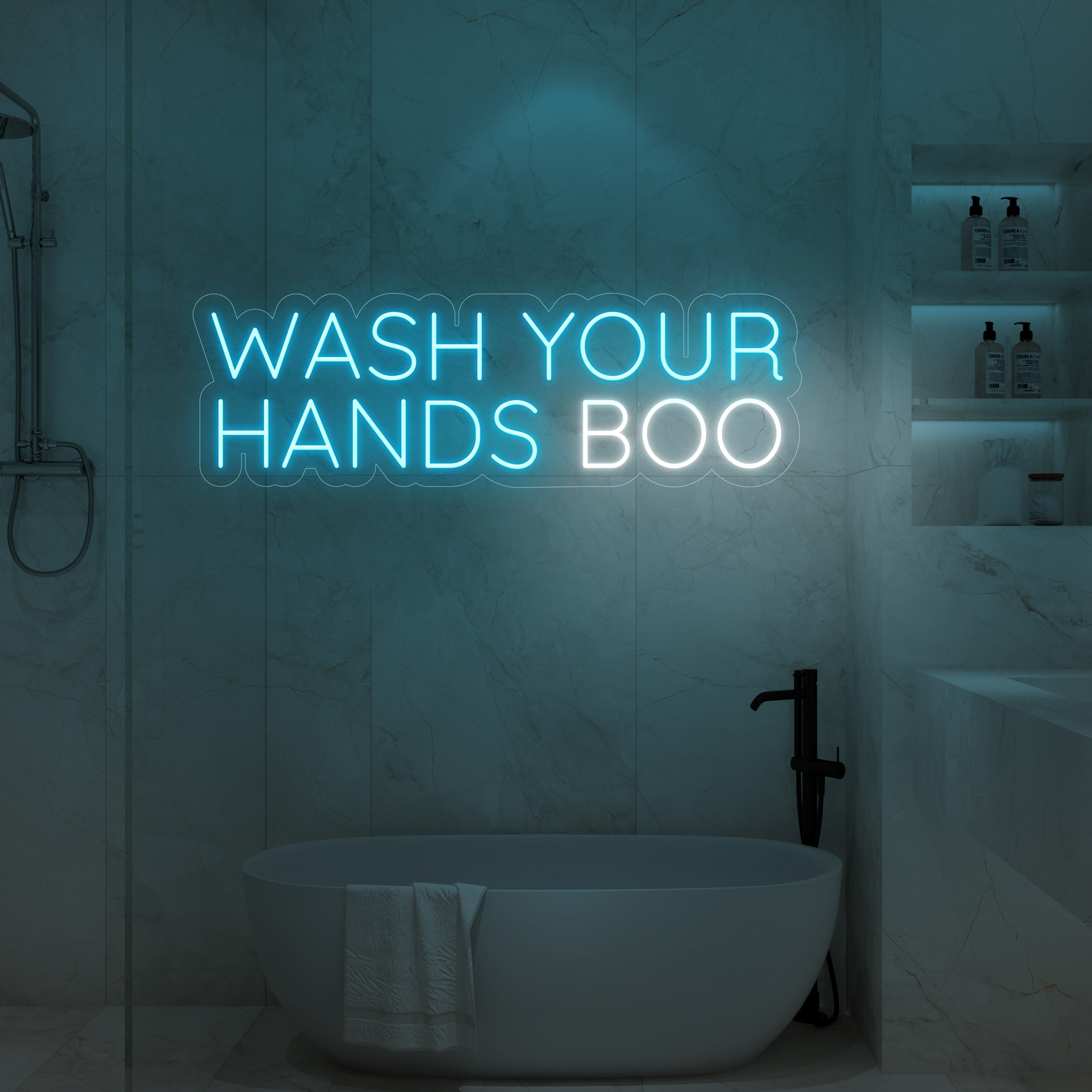 Wash Your Hands Boo LED Neon Sign