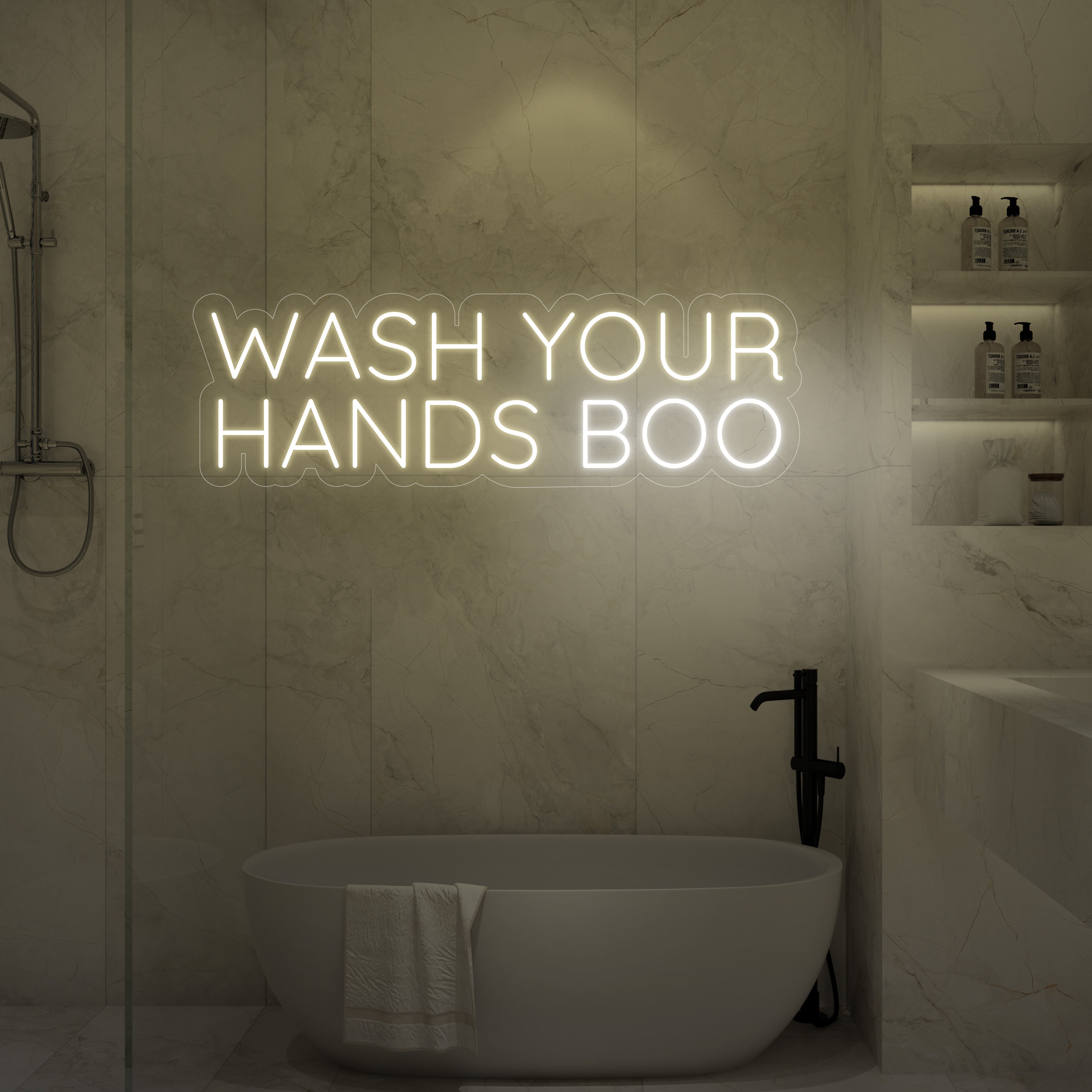 Wash Your Hands Boo LED Neon Sign