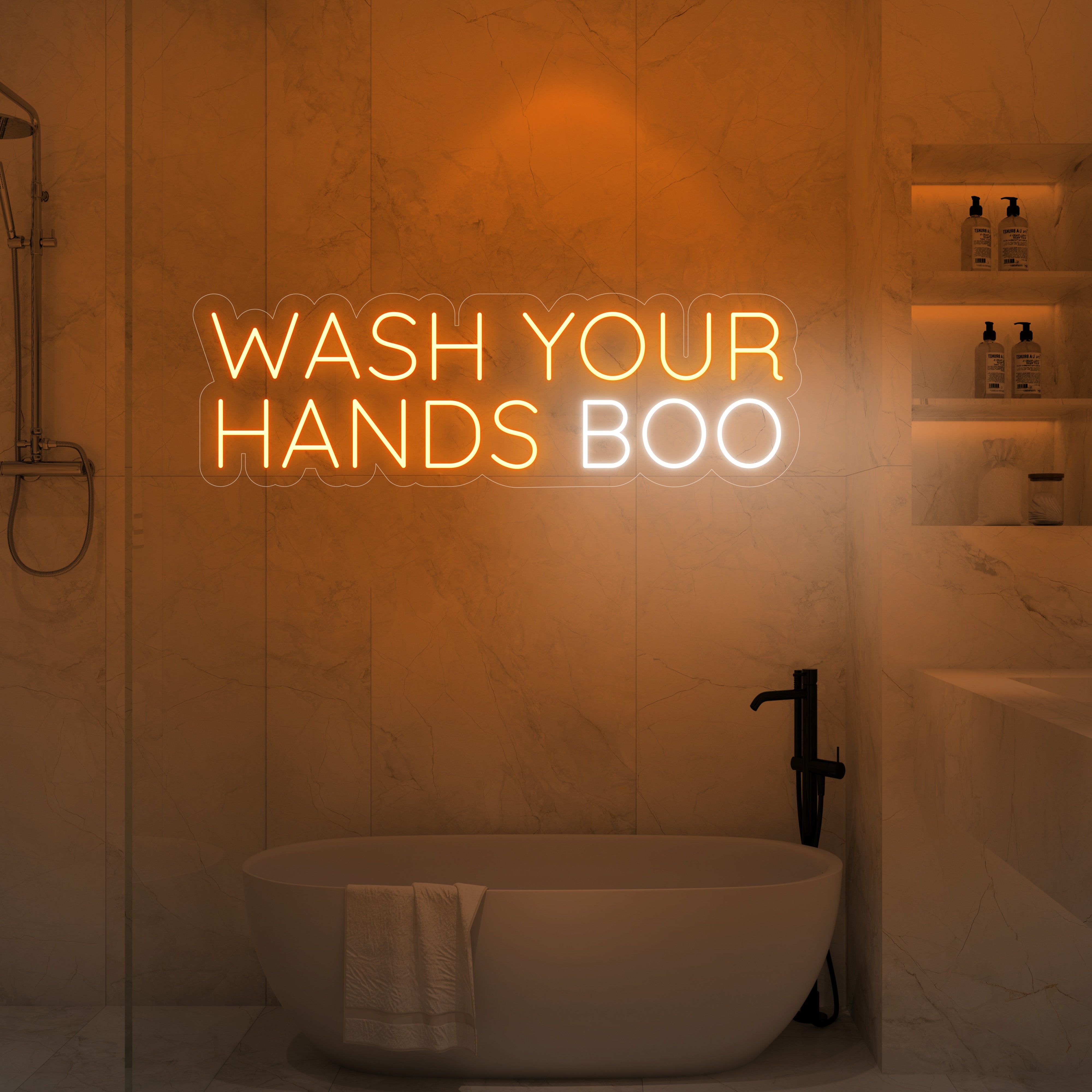 Wash Your Hands Boo LED Neon Sign