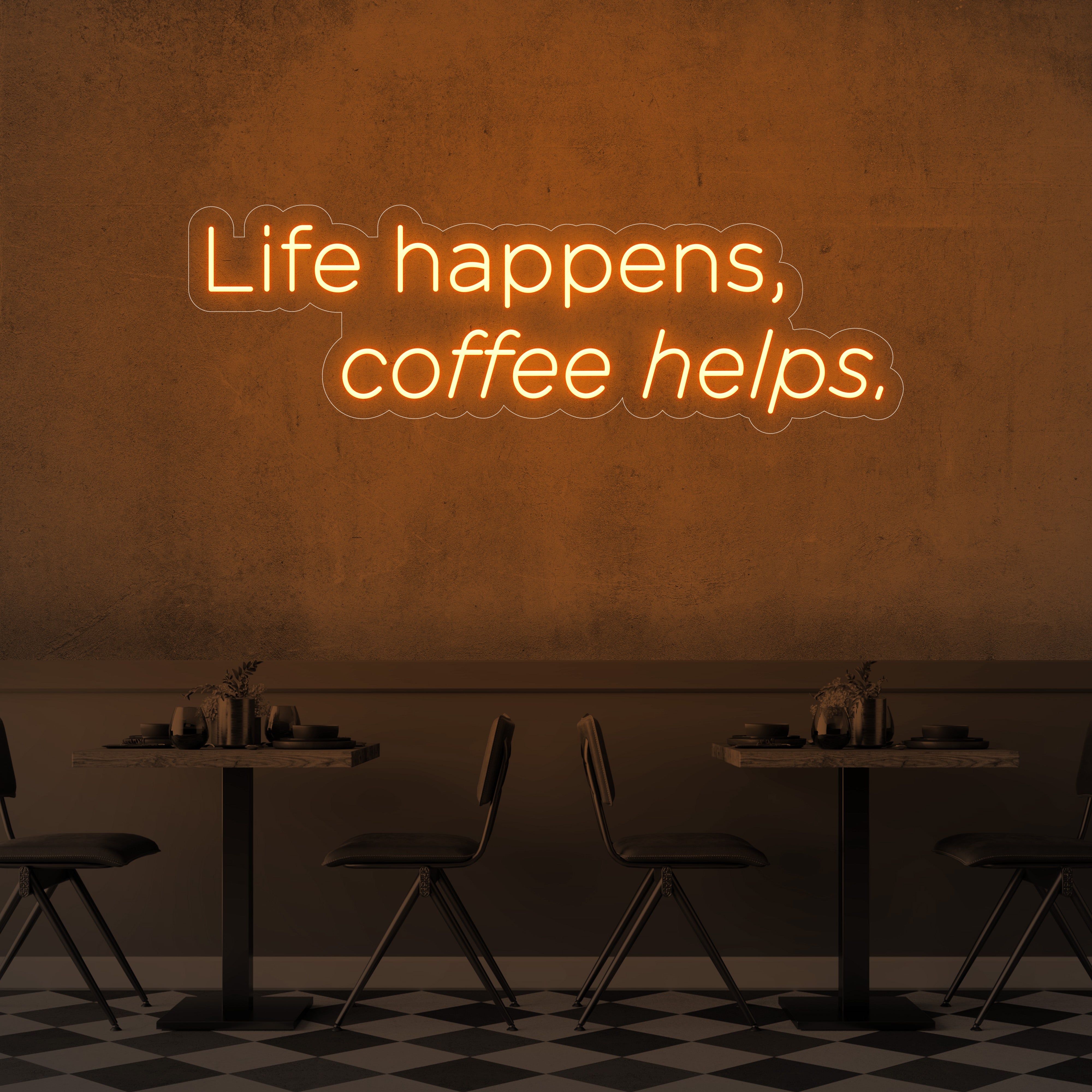 Life Happens, Coffee Helps LED Neon Sign
