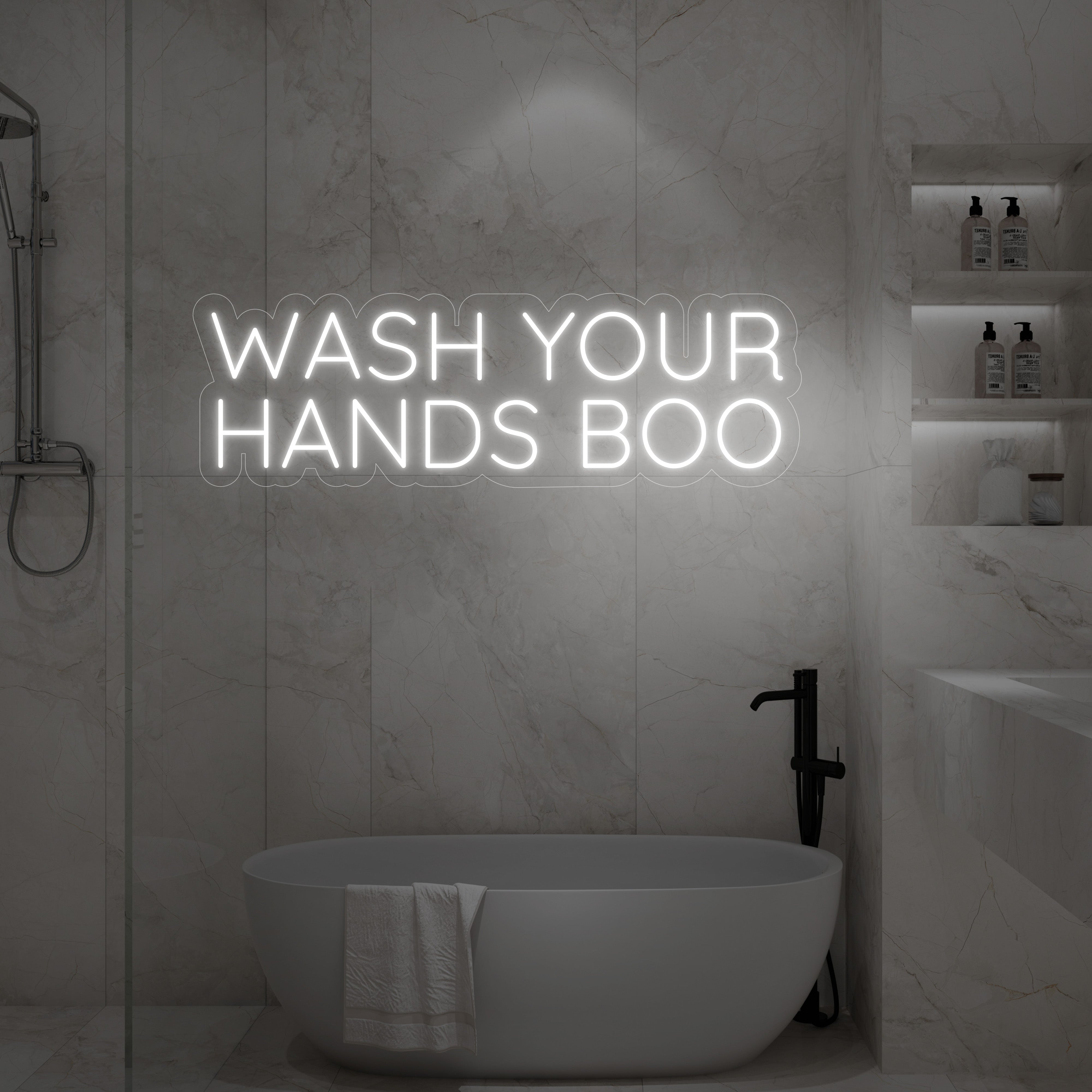 Wash Your Hands Boo LED Neon Sign