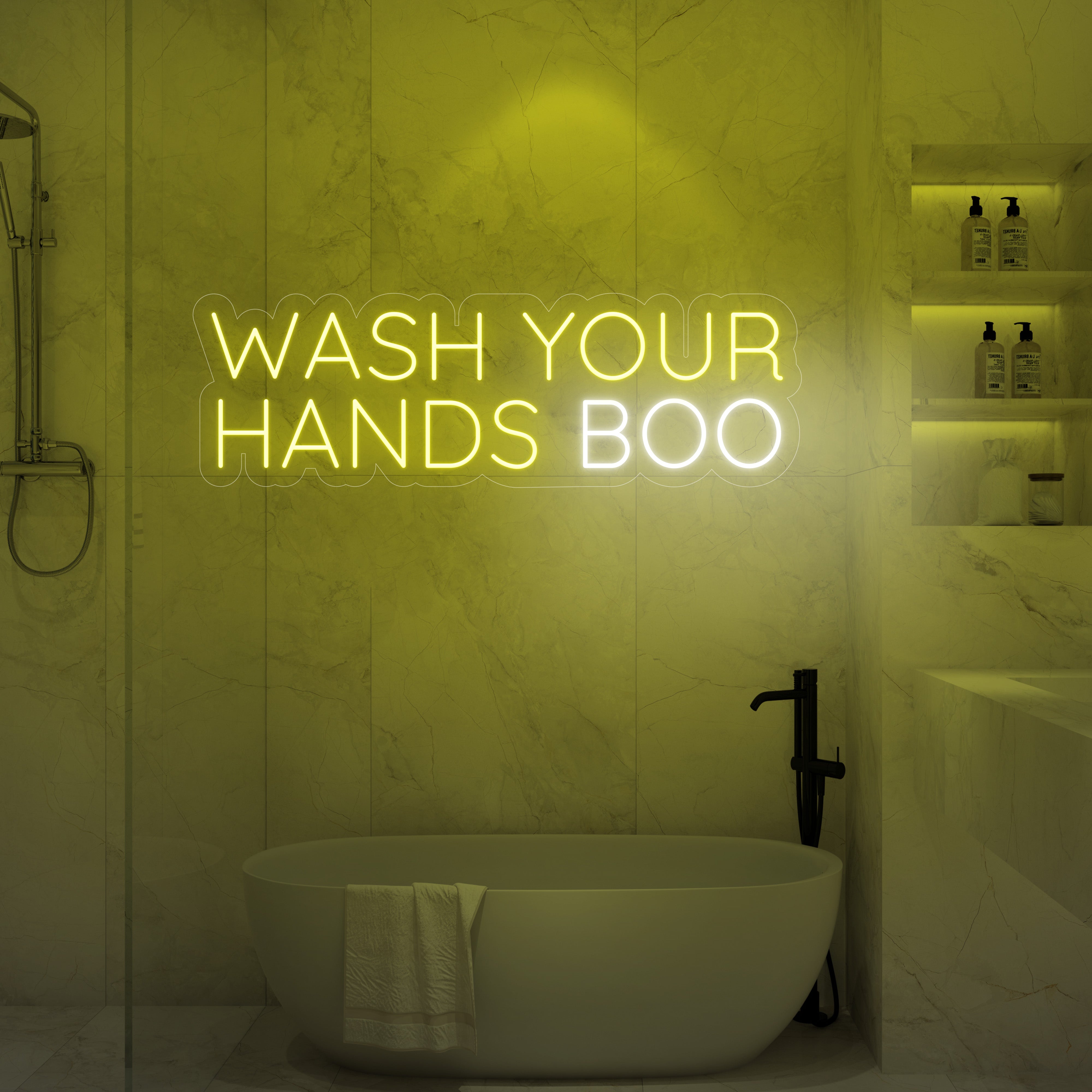 Wash Your Hands Boo LED Neon Sign