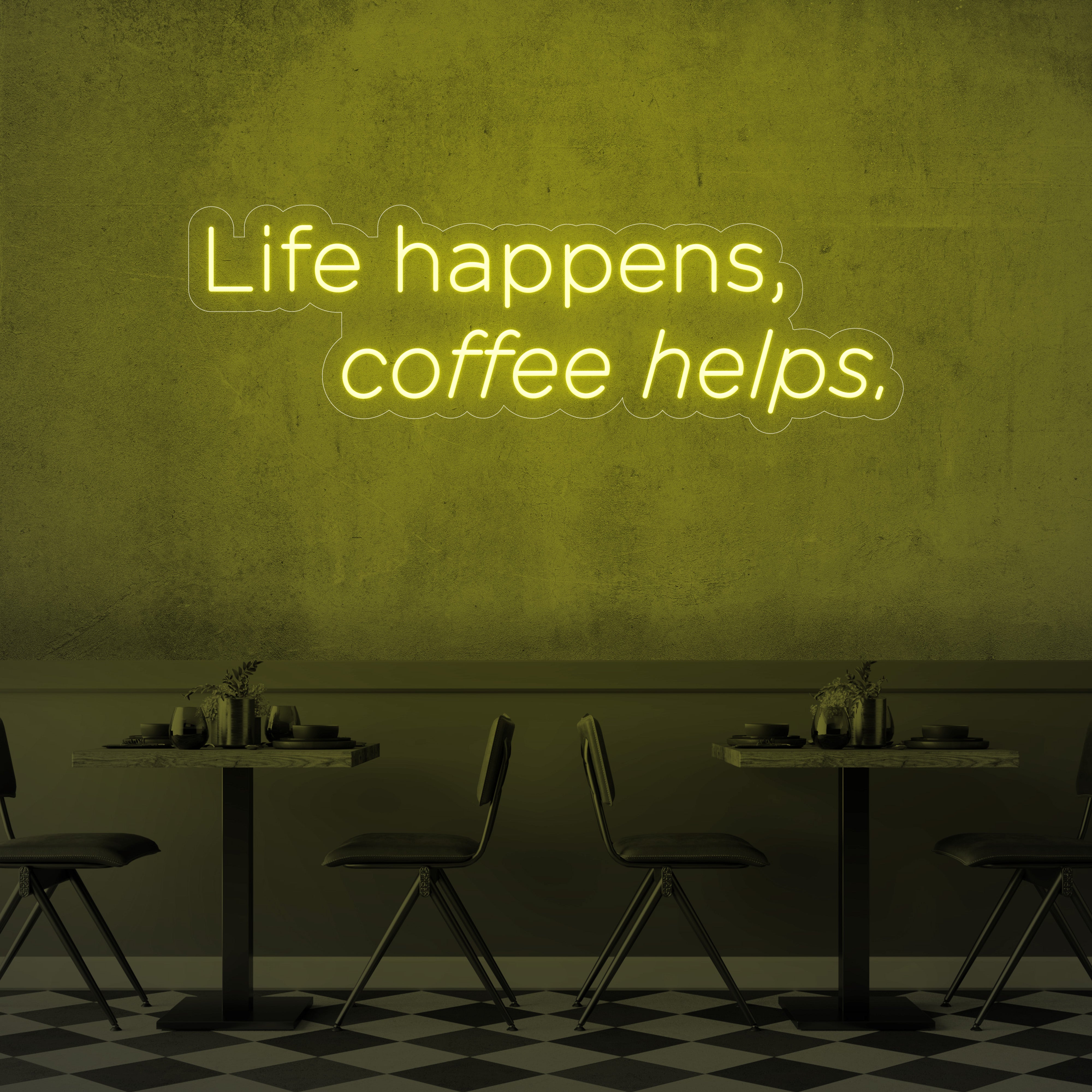 Life Happens, Coffee Helps LED Neon Sign
