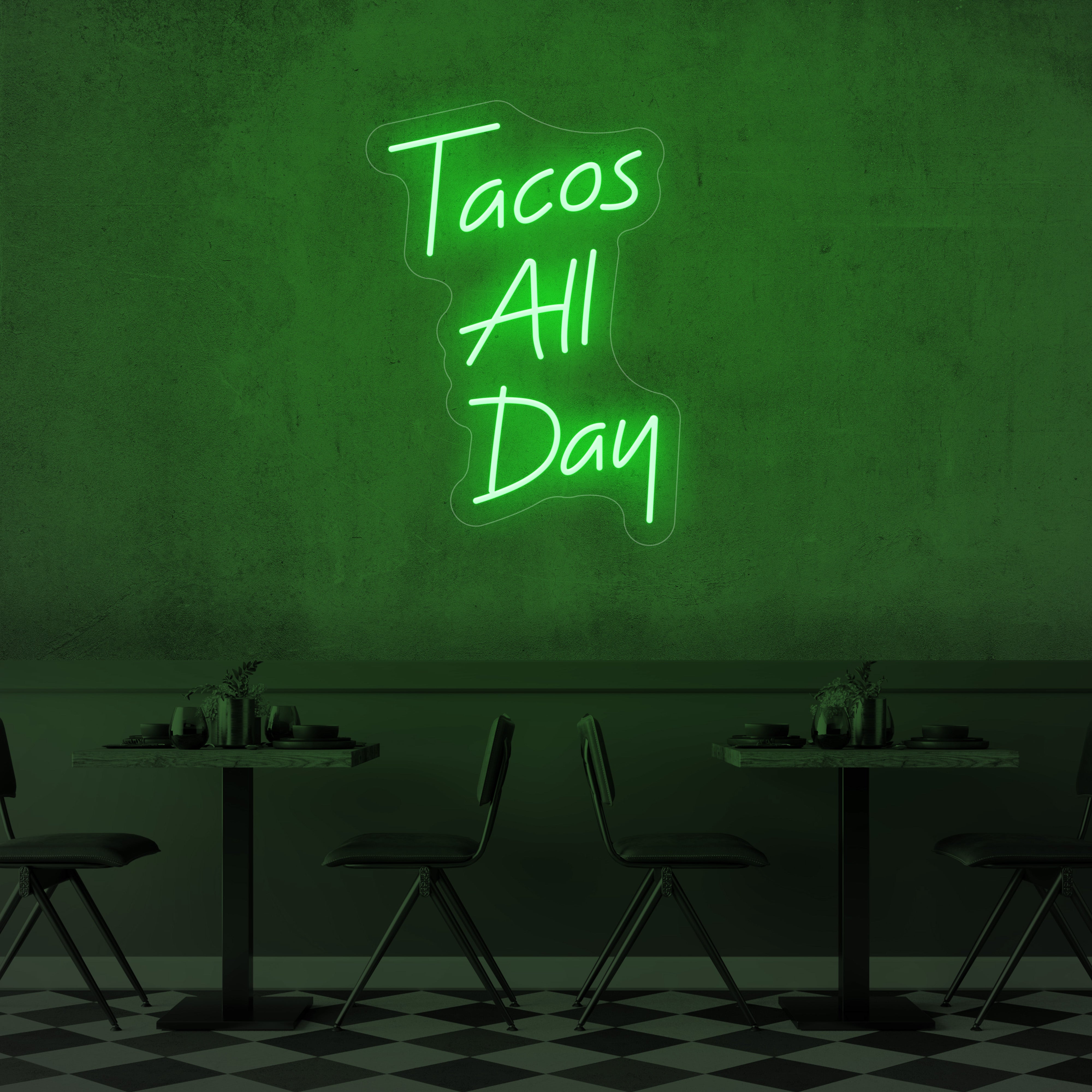 Tacos All Day LED Neon Sign