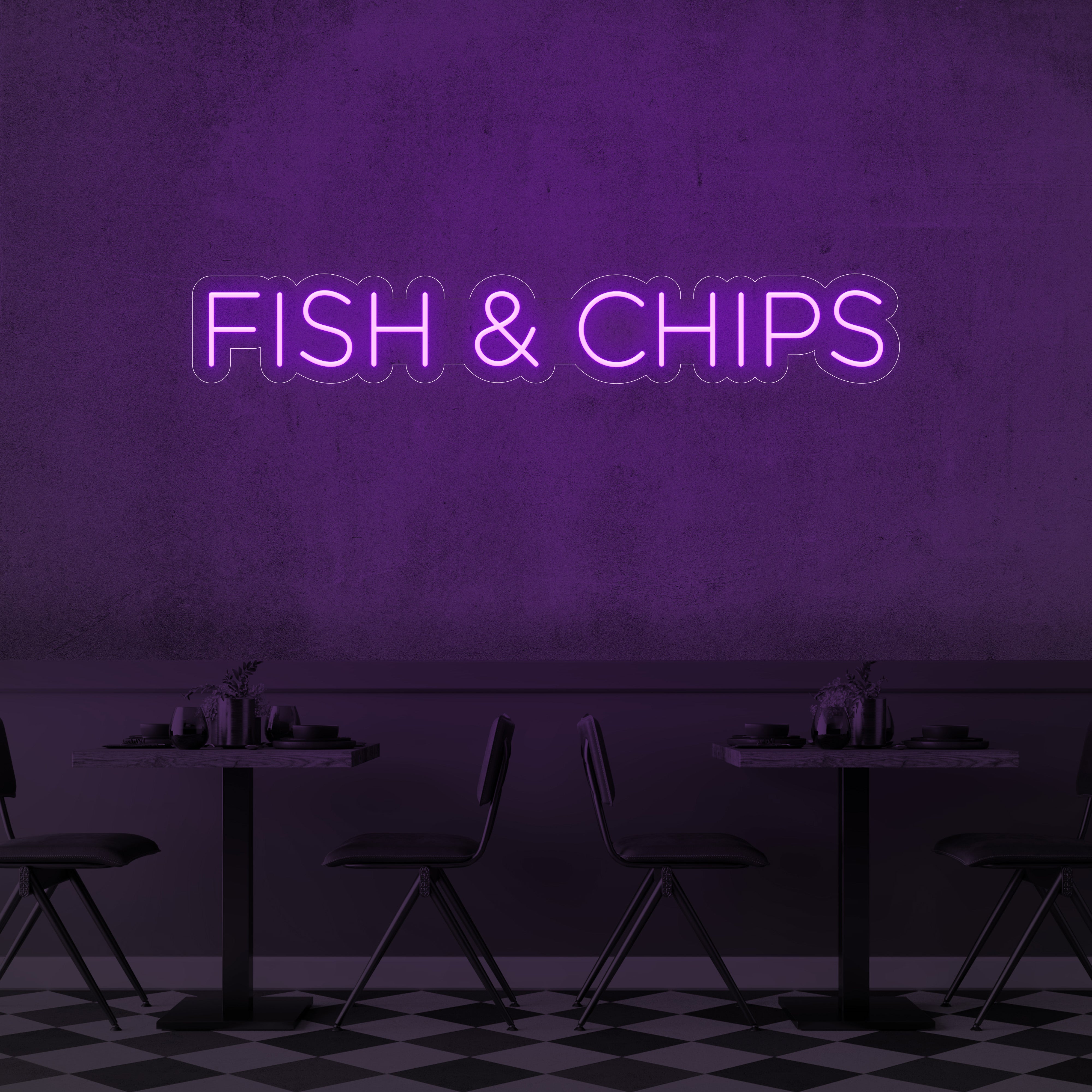 Fish & Chips LED Neon Sign