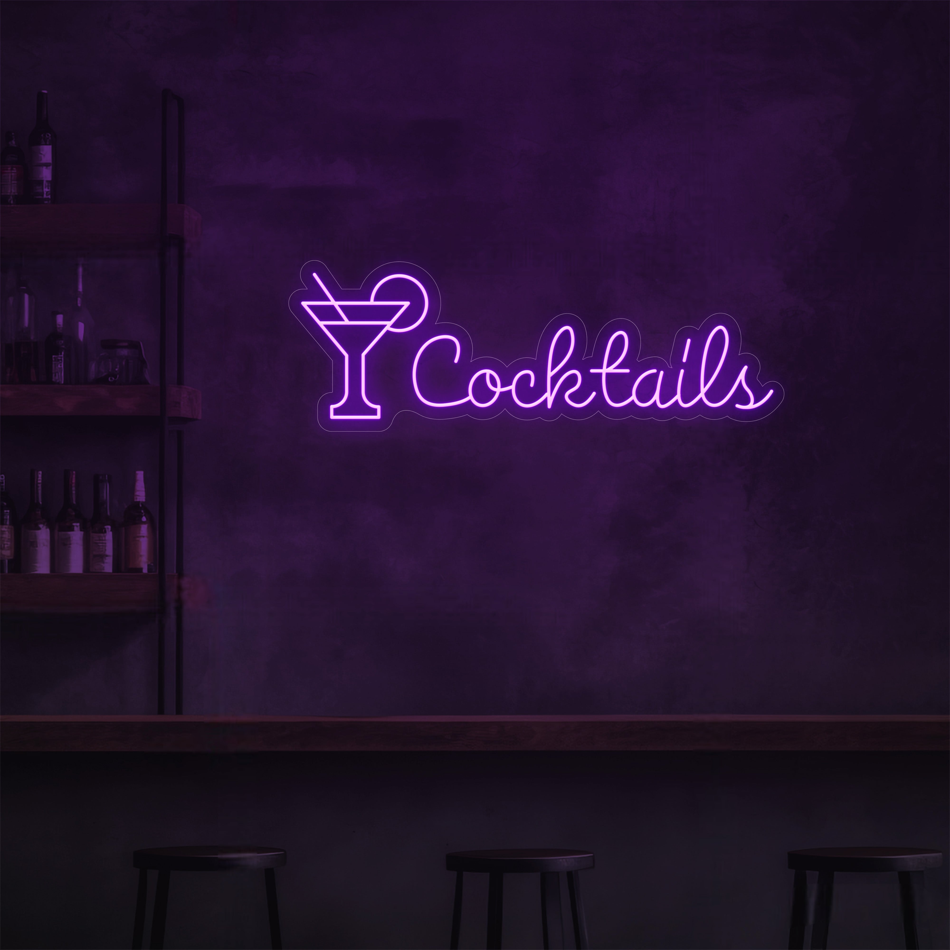 Cocktails Script LED Neon Sign