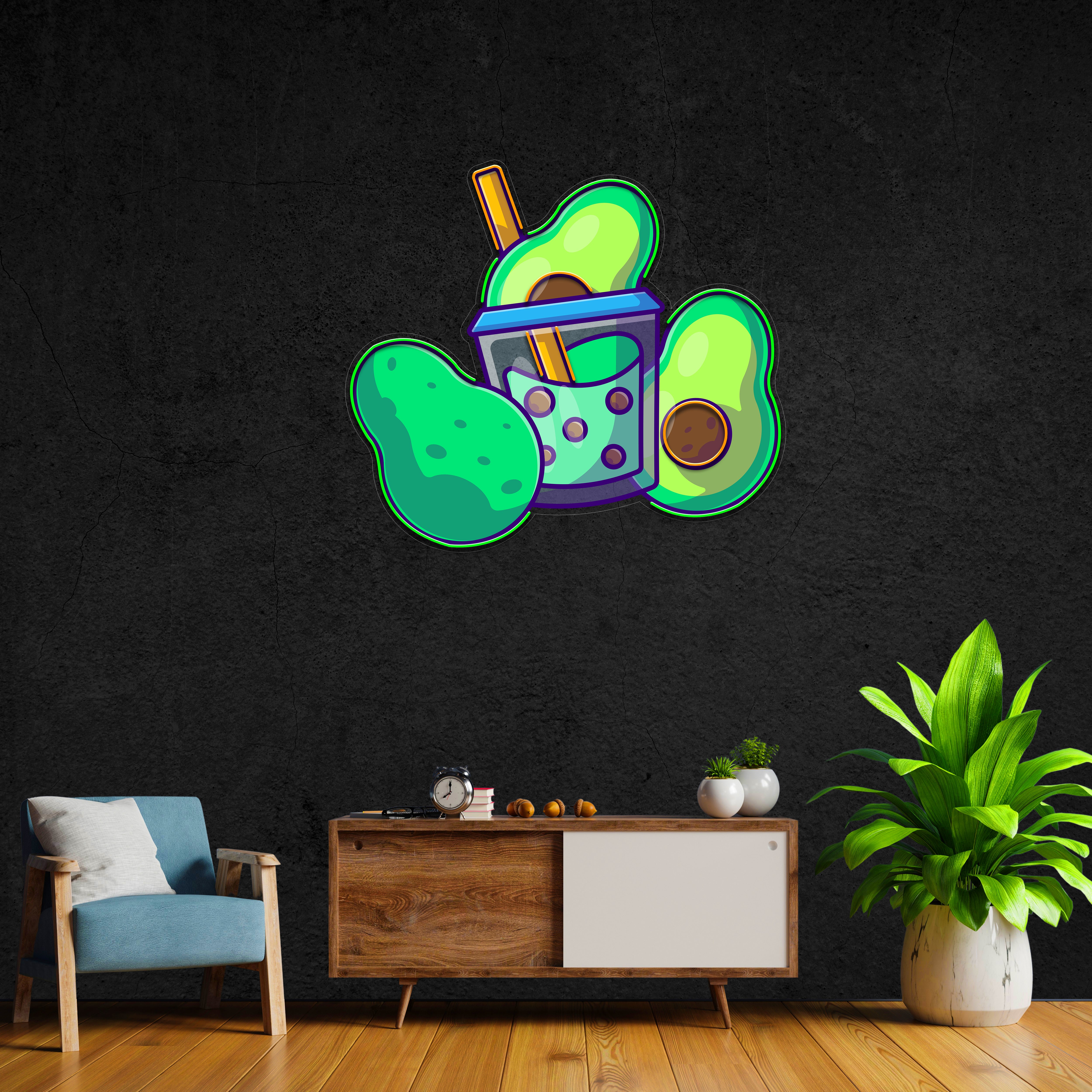 Avocado Delight LED Neon Pop Art