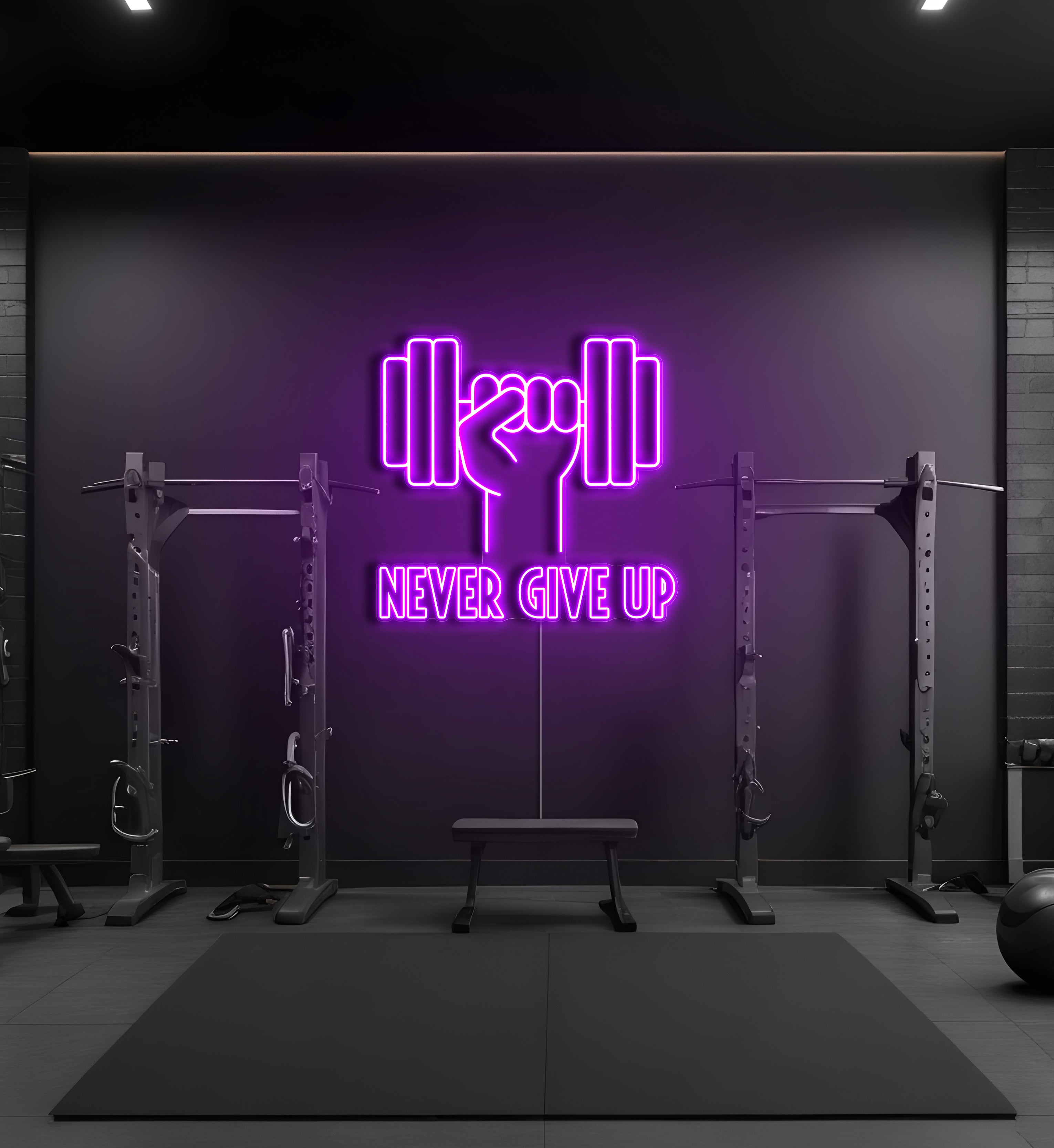 Never Give Up LED Neon Sign