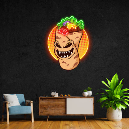 Angry Burrito LED Neon Pop Art