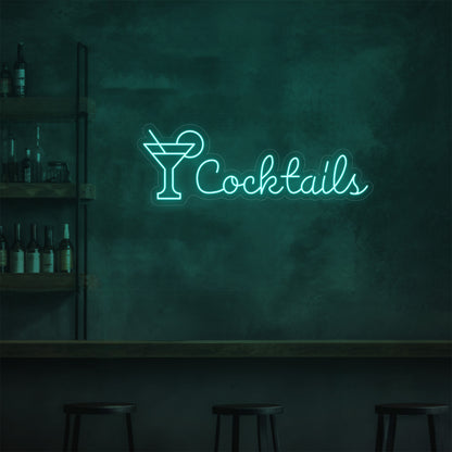 Cocktails Script LED Neon Sign