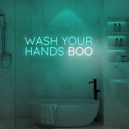 Wash Your Hands Boo LED Neon Sign
