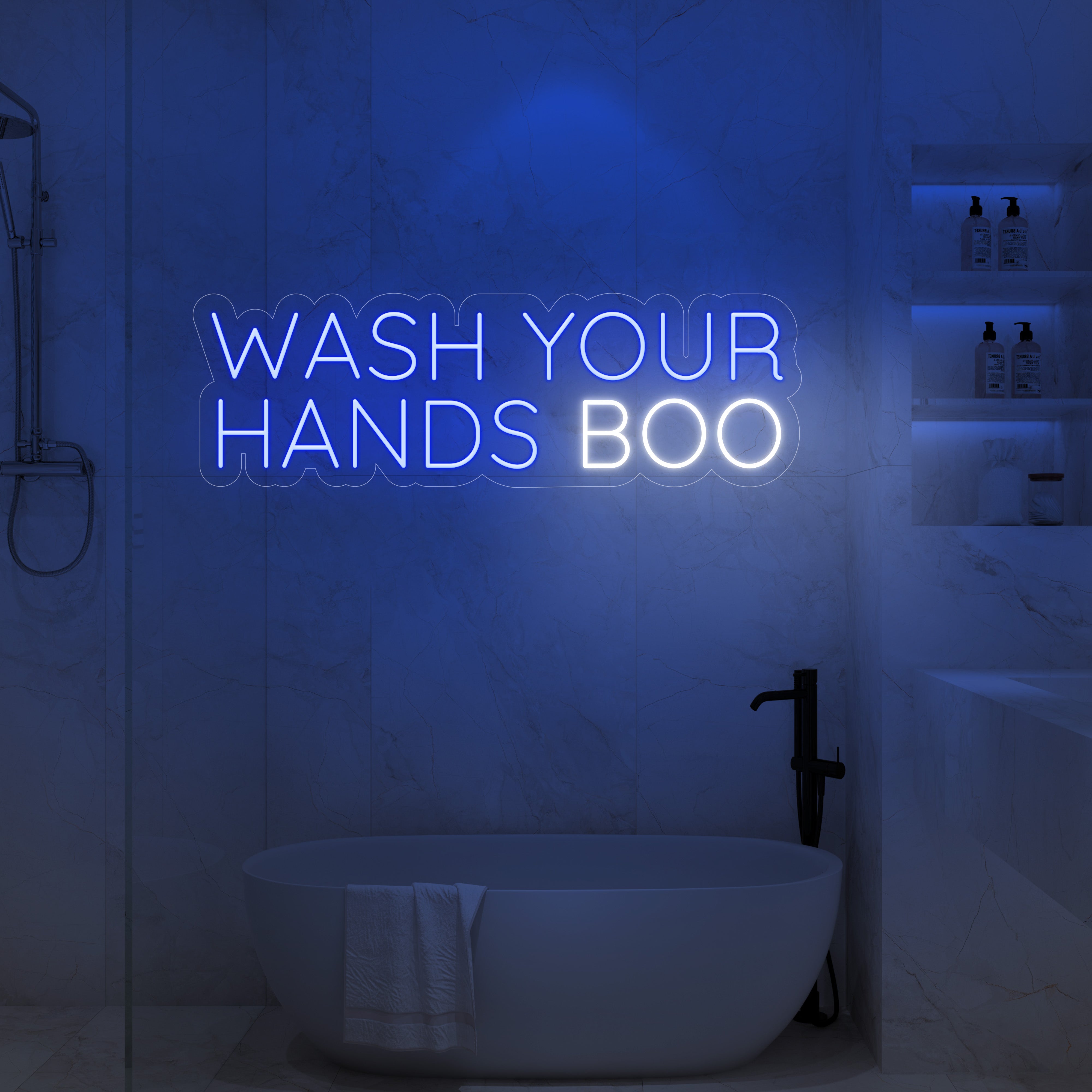 Wash Your Hands Boo LED Neon Sign
