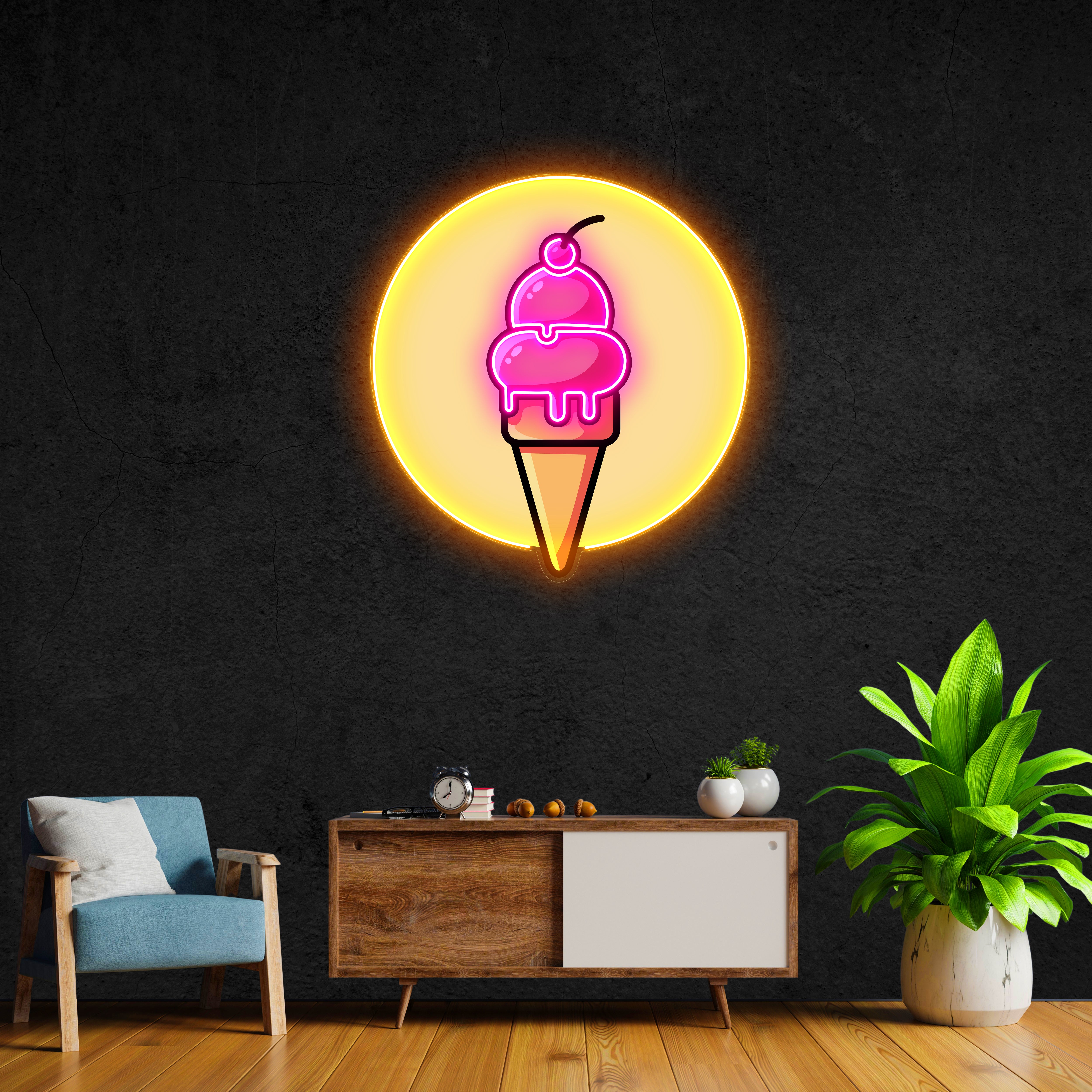 Ice Cream LED Neon Pop Art