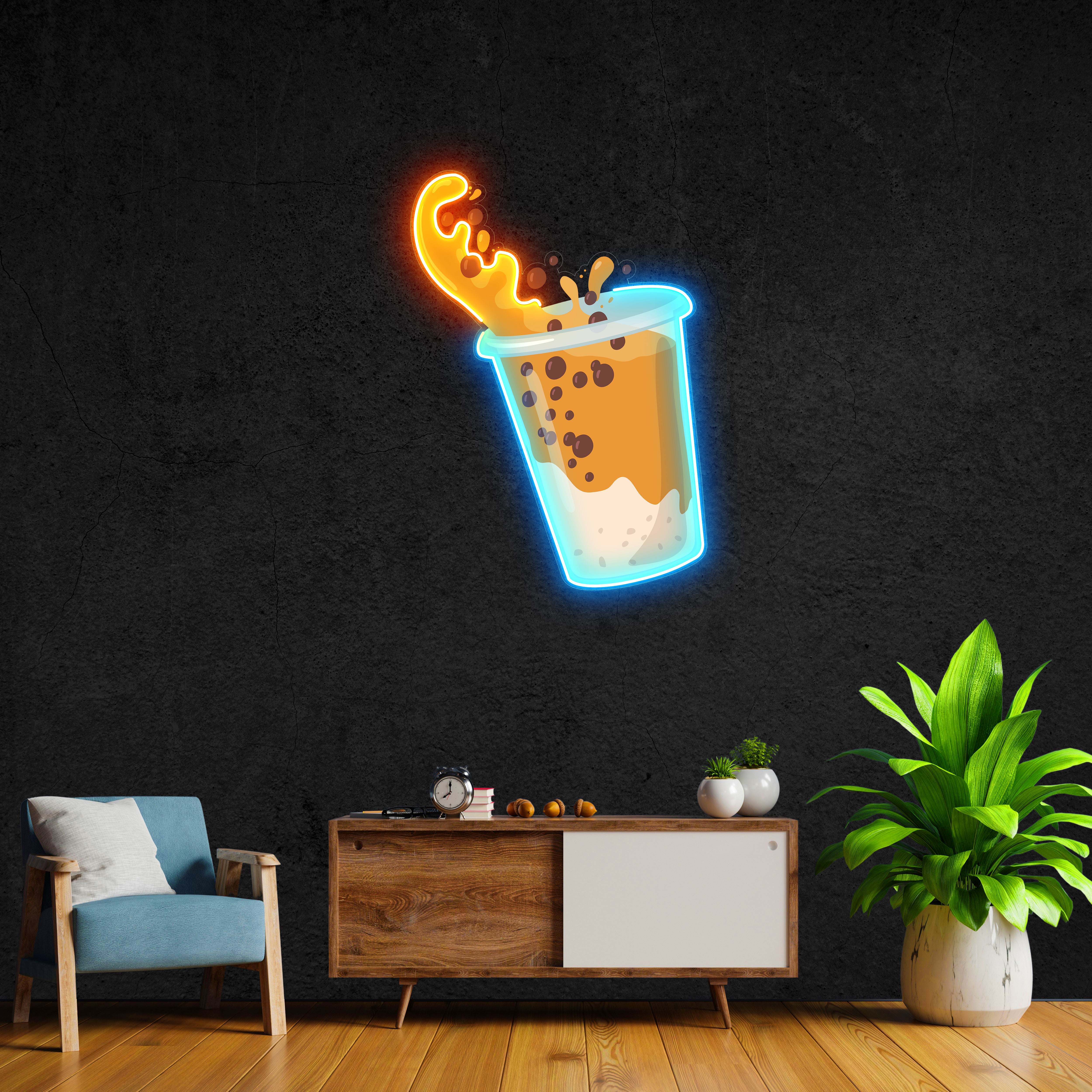 Sugar Bubble Tea LED Neon Pop Art
