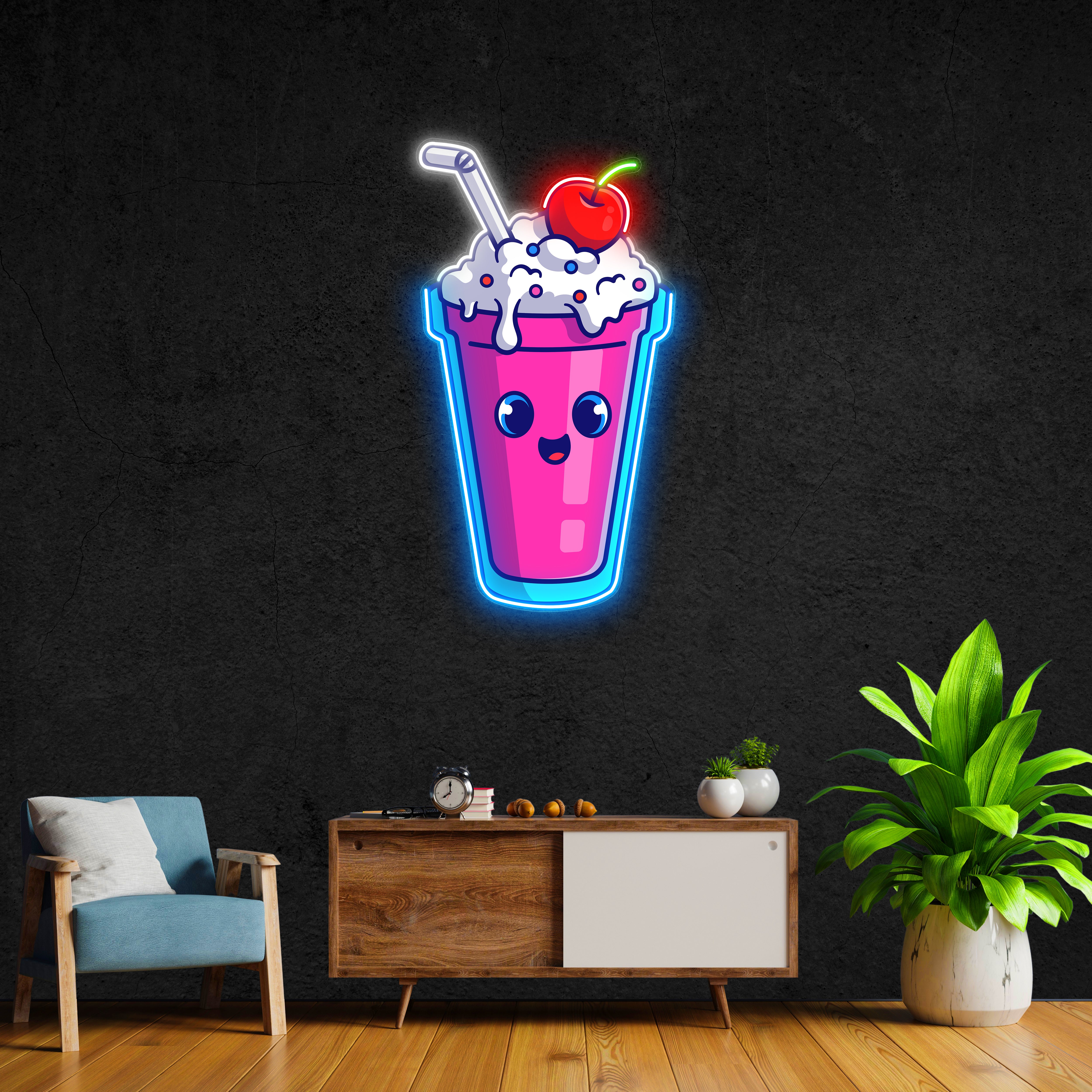 Milkshake LED Neon Pop Art