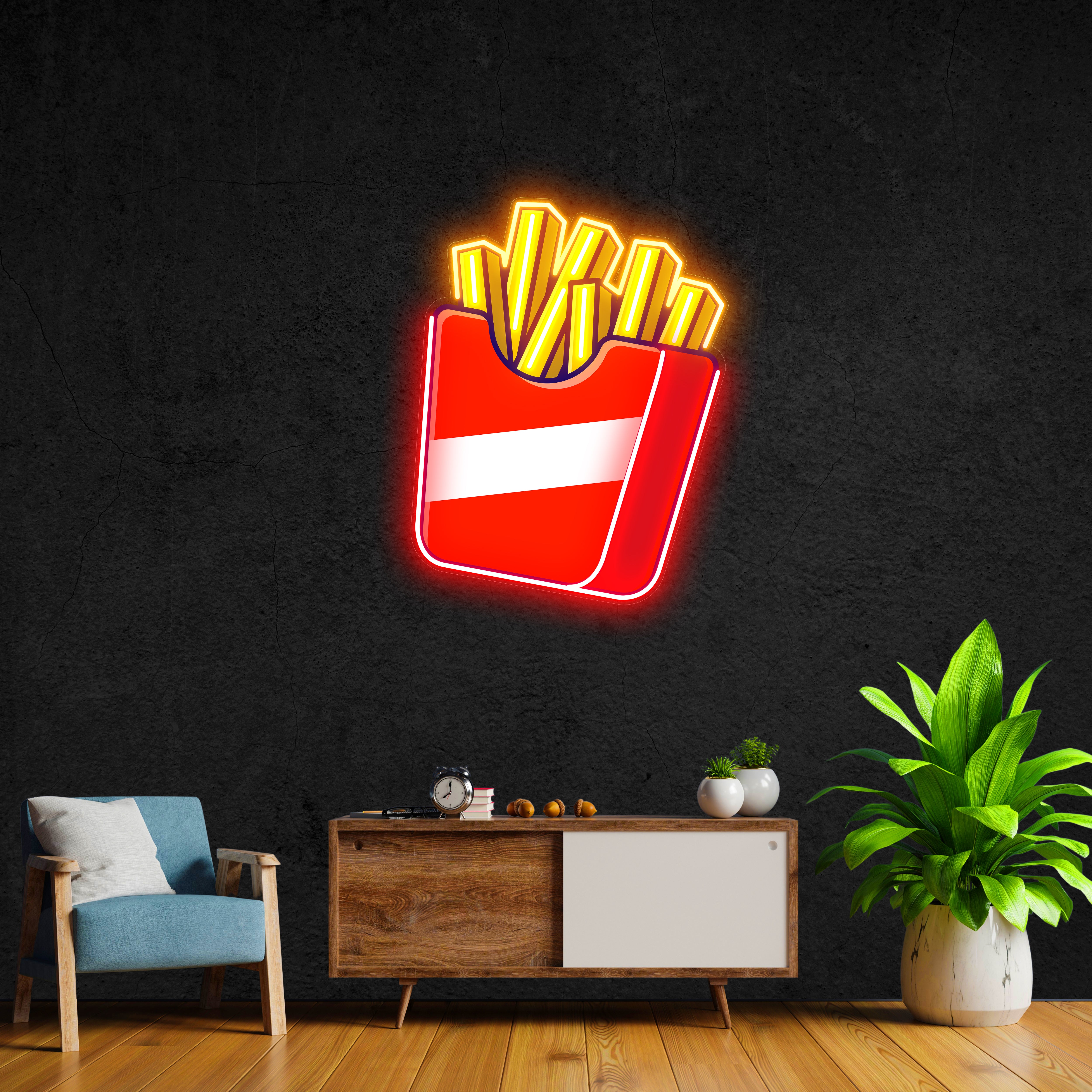 French Fries LED Neon Pop Art