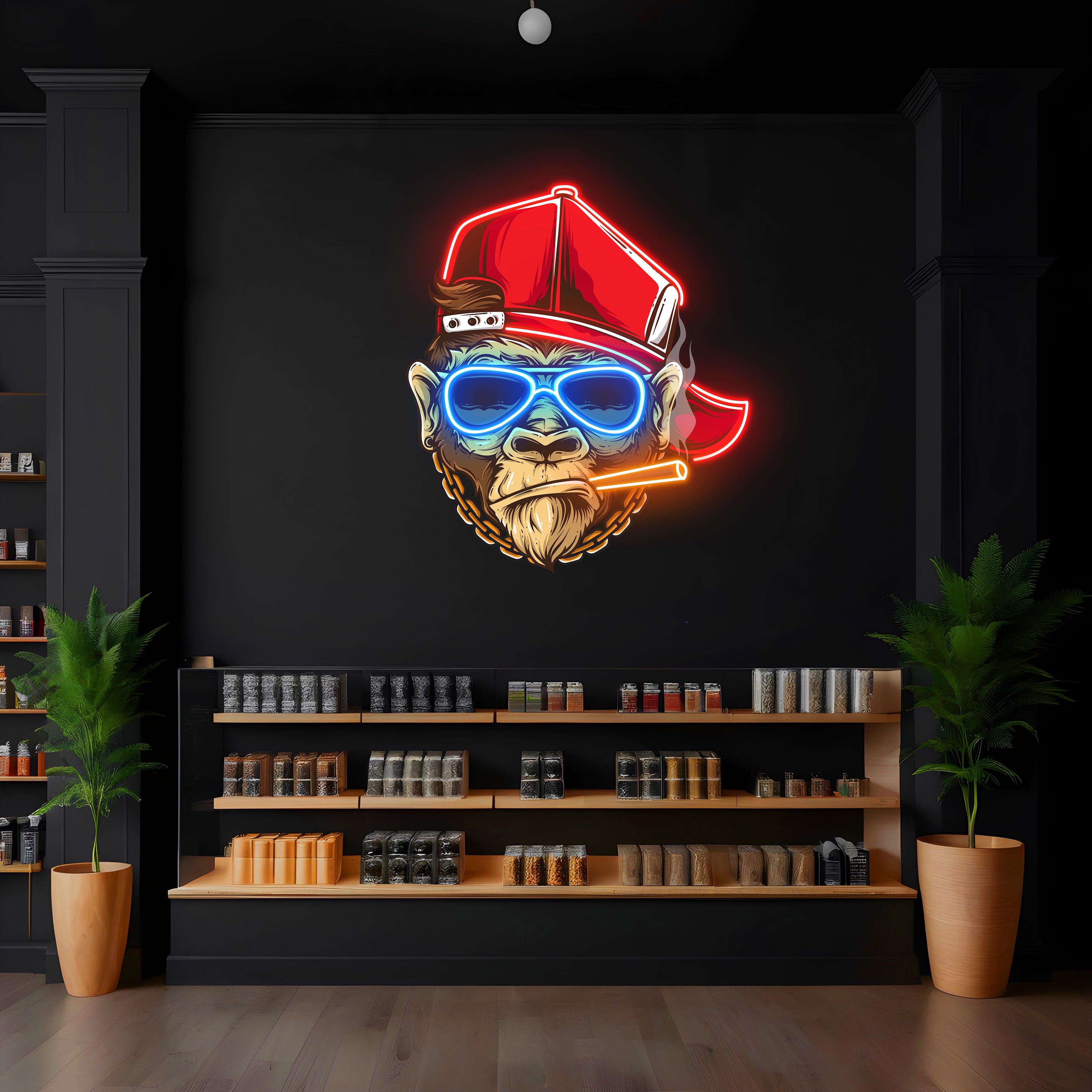Smokin' Chimp LED Neon Pop Art
