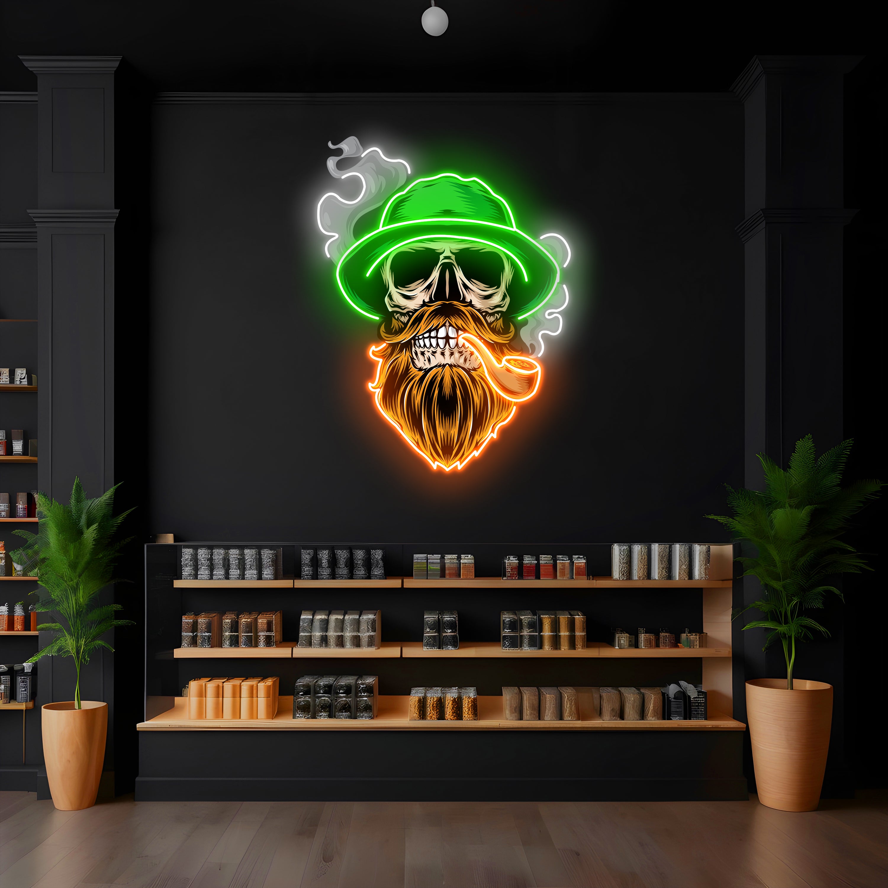Cigar Skull LED Neon Pop Art