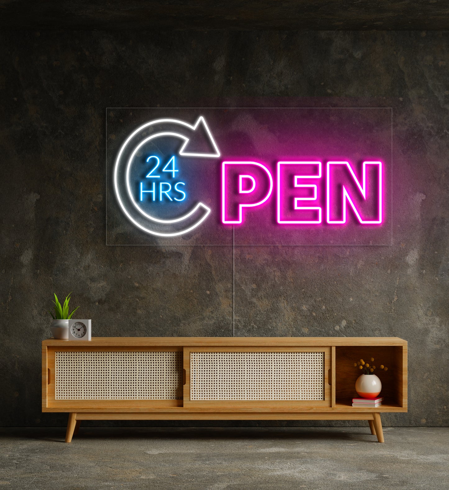 Open 24 HRS LED Neon Sign