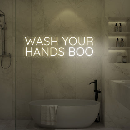 Wash Your Hands Boo LED Neon Sign