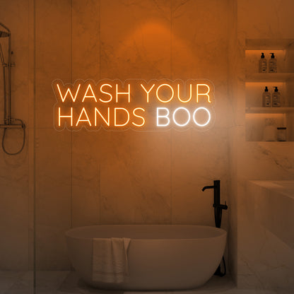 Wash Your Hands Boo LED Neon Sign