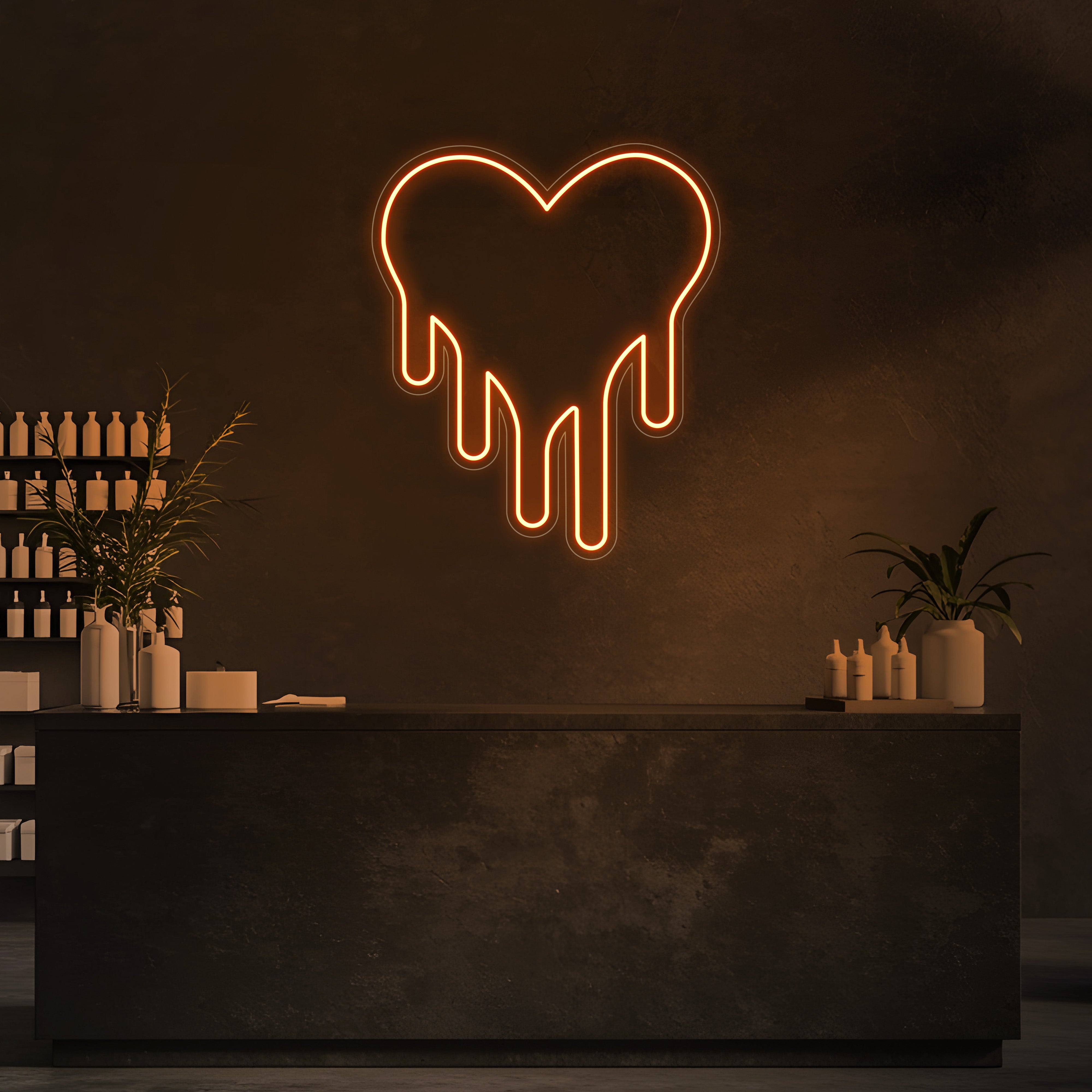Drip Heart LED Neon Sign