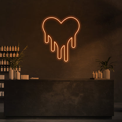 Drip Heart LED Neon Sign