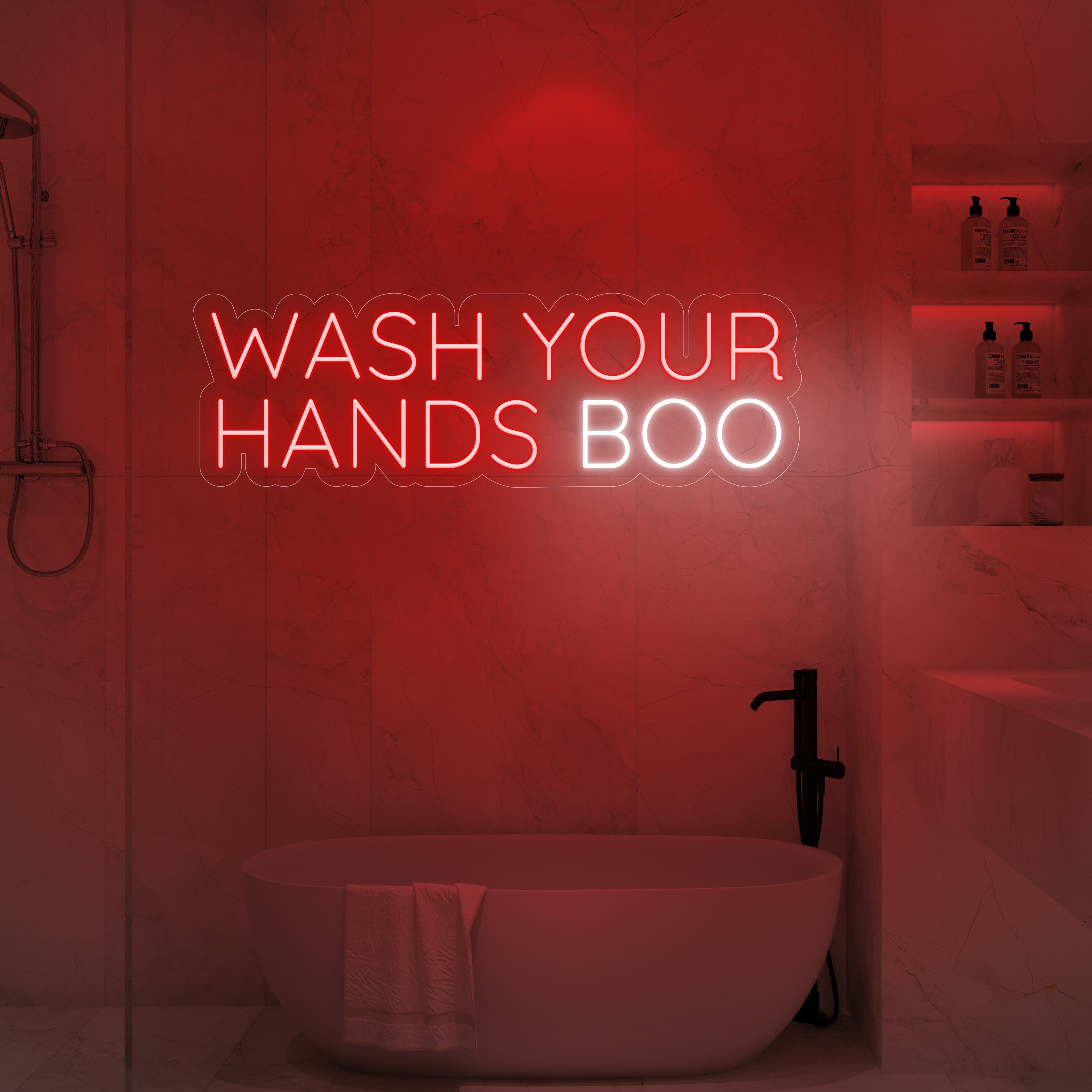 Wash Your Hands Boo LED Neon Sign