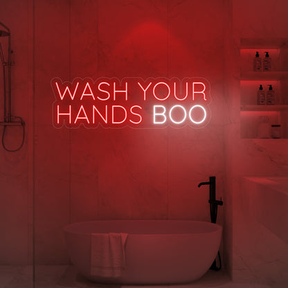 Wash Your Hands Boo LED Neon Sign
