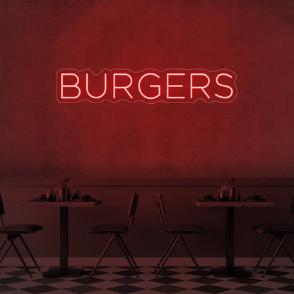 Burgers LED Neon Sign