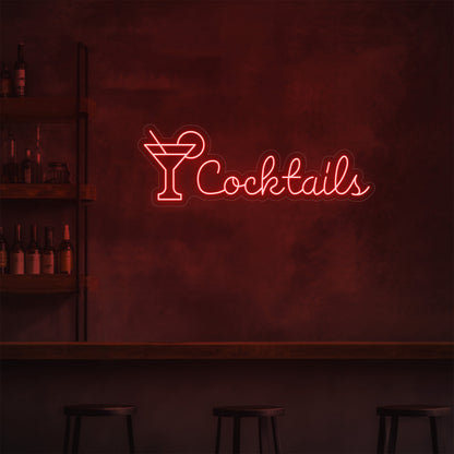 Cocktails Script LED Neon Sign