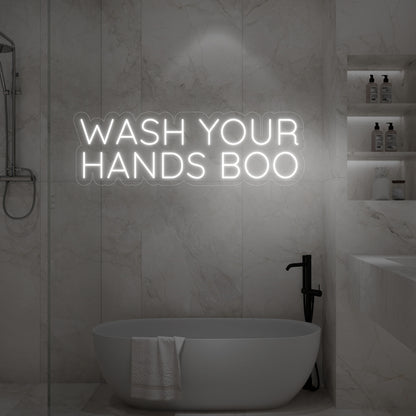 Wash Your Hands Boo LED Neon Sign