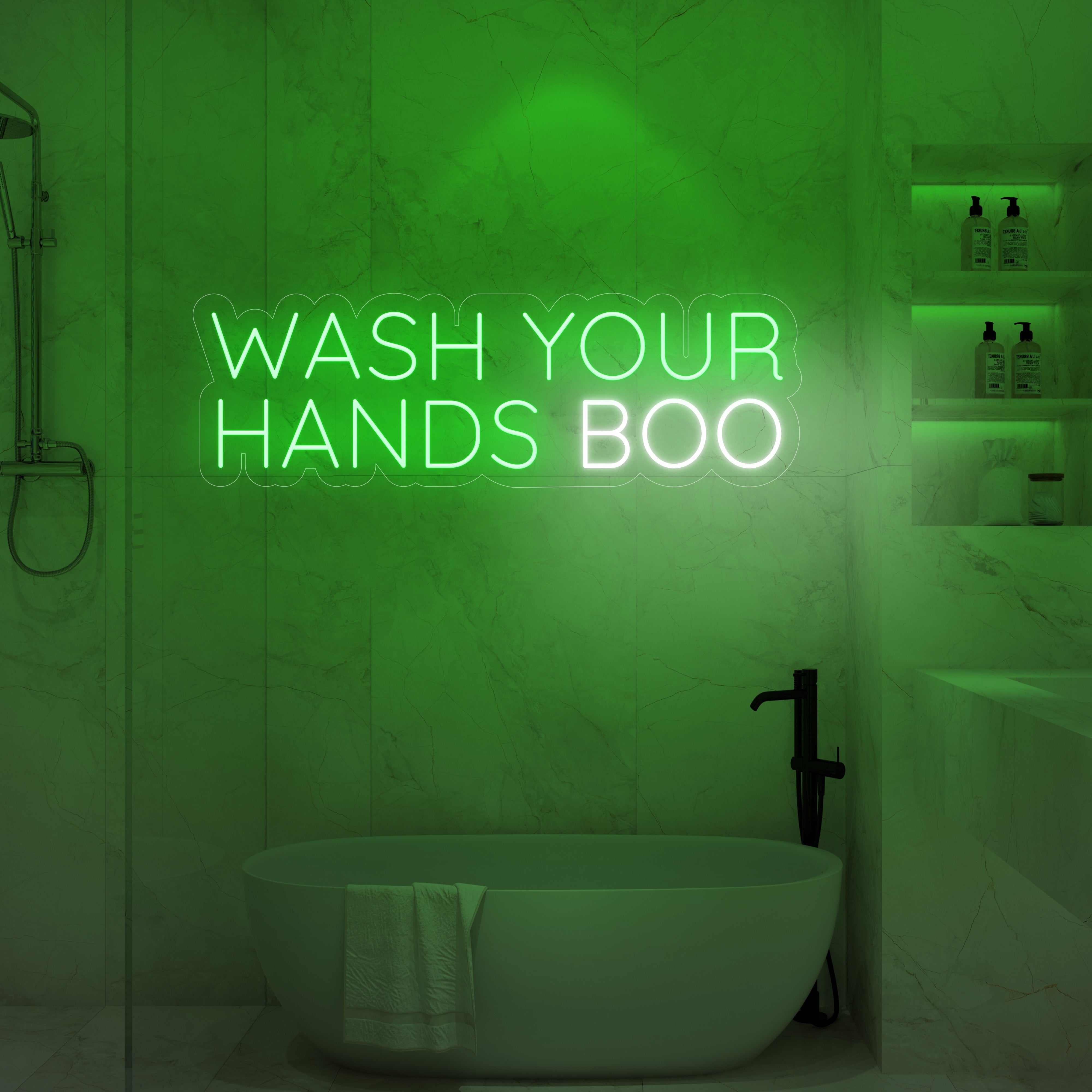 Wash Your Hands Boo LED Neon Sign