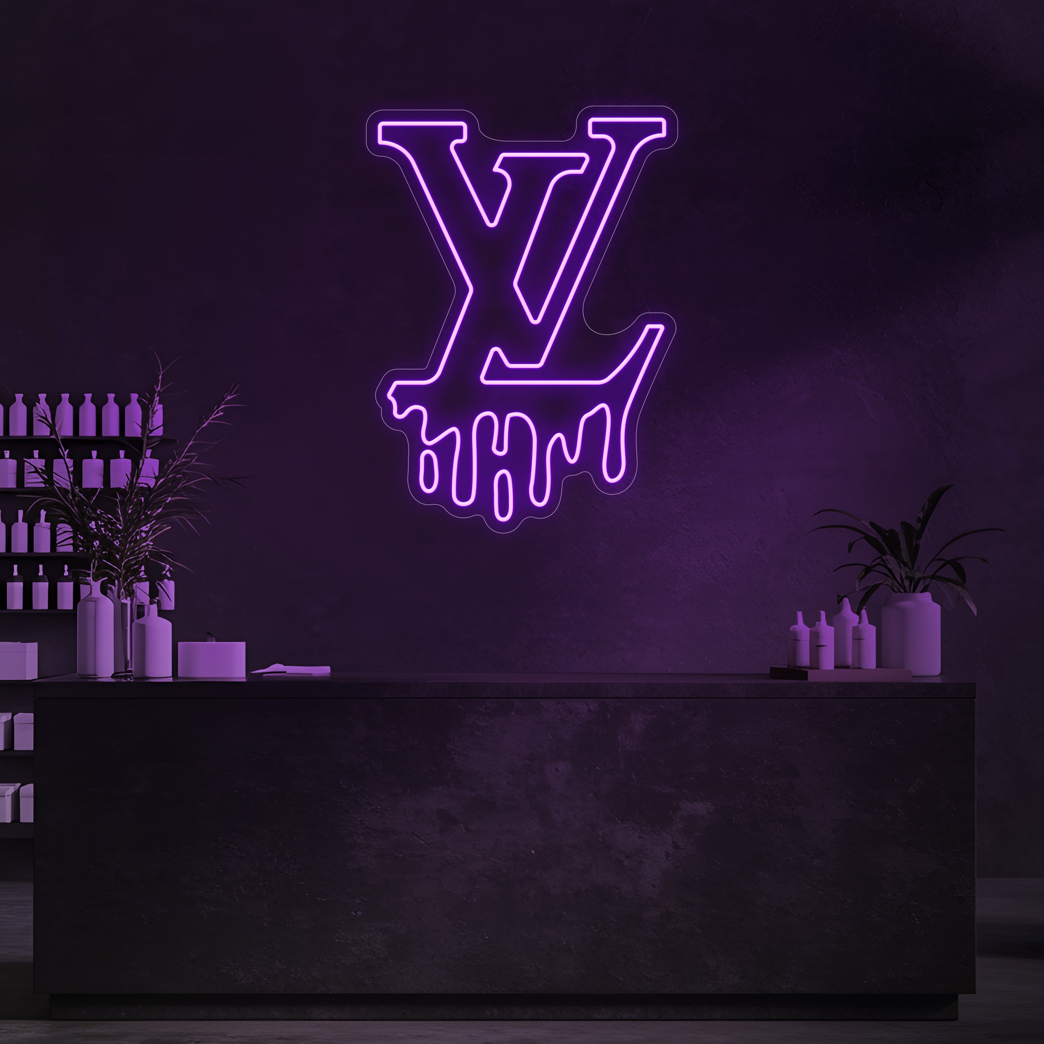 Drip LV LED Neon Sign