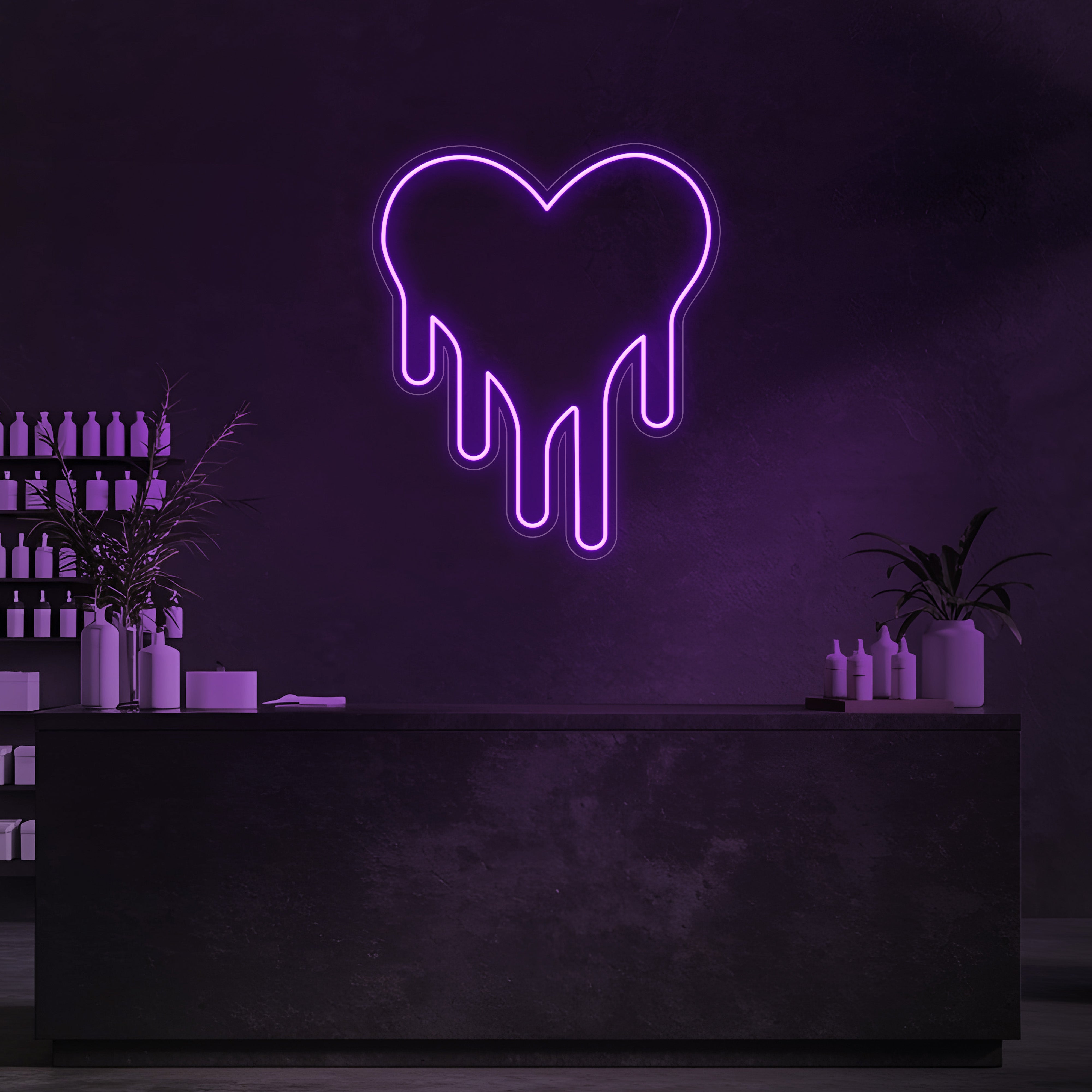 Drip Heart LED Neon Sign