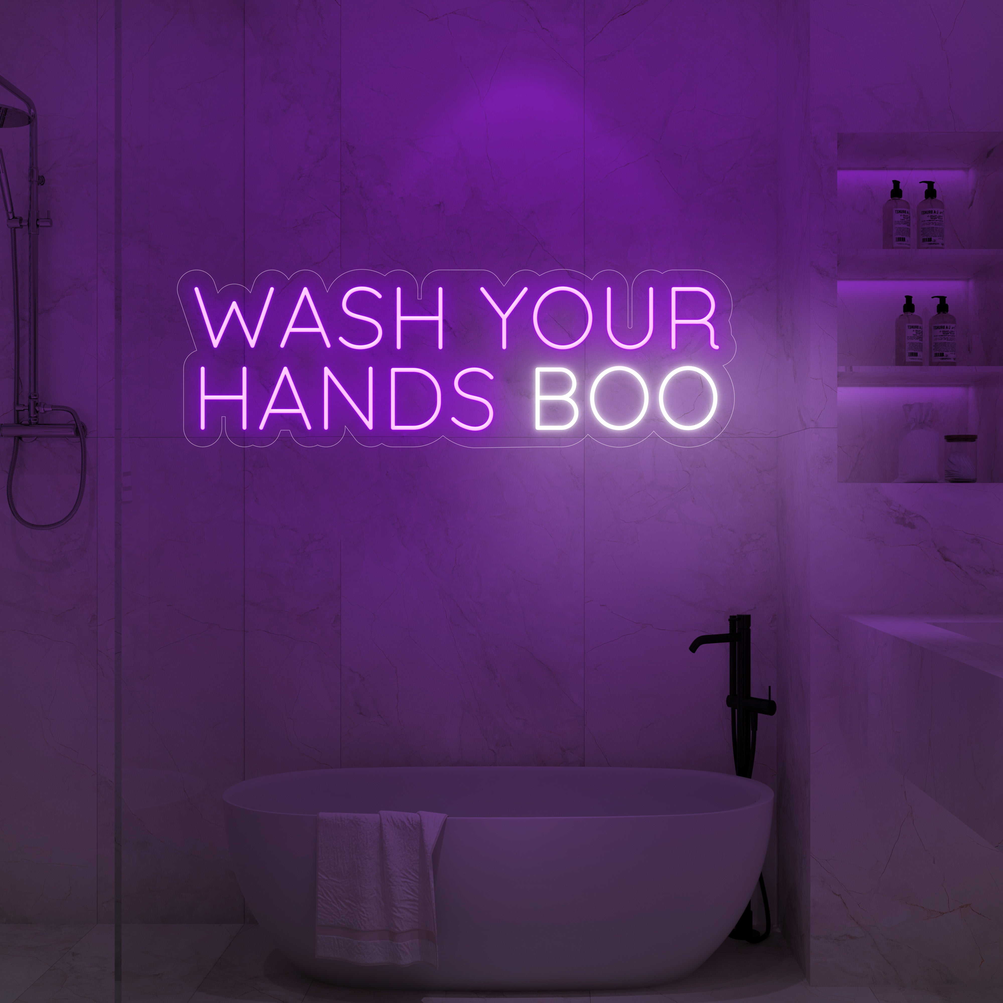 Wash Your Hands Boo LED Neon Sign