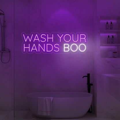 Wash Your Hands Boo LED Neon Sign