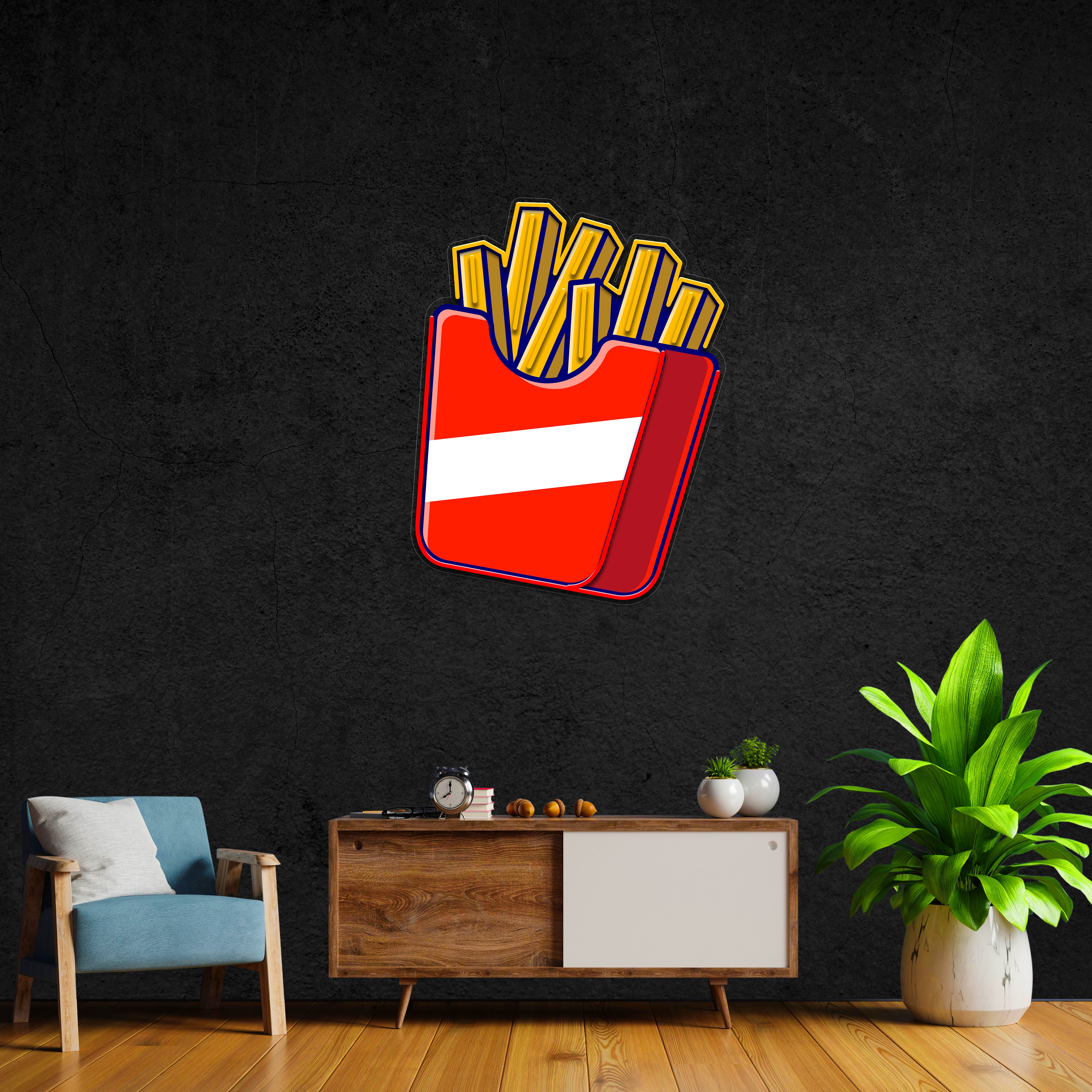 French Fries LED Neon Pop Art
