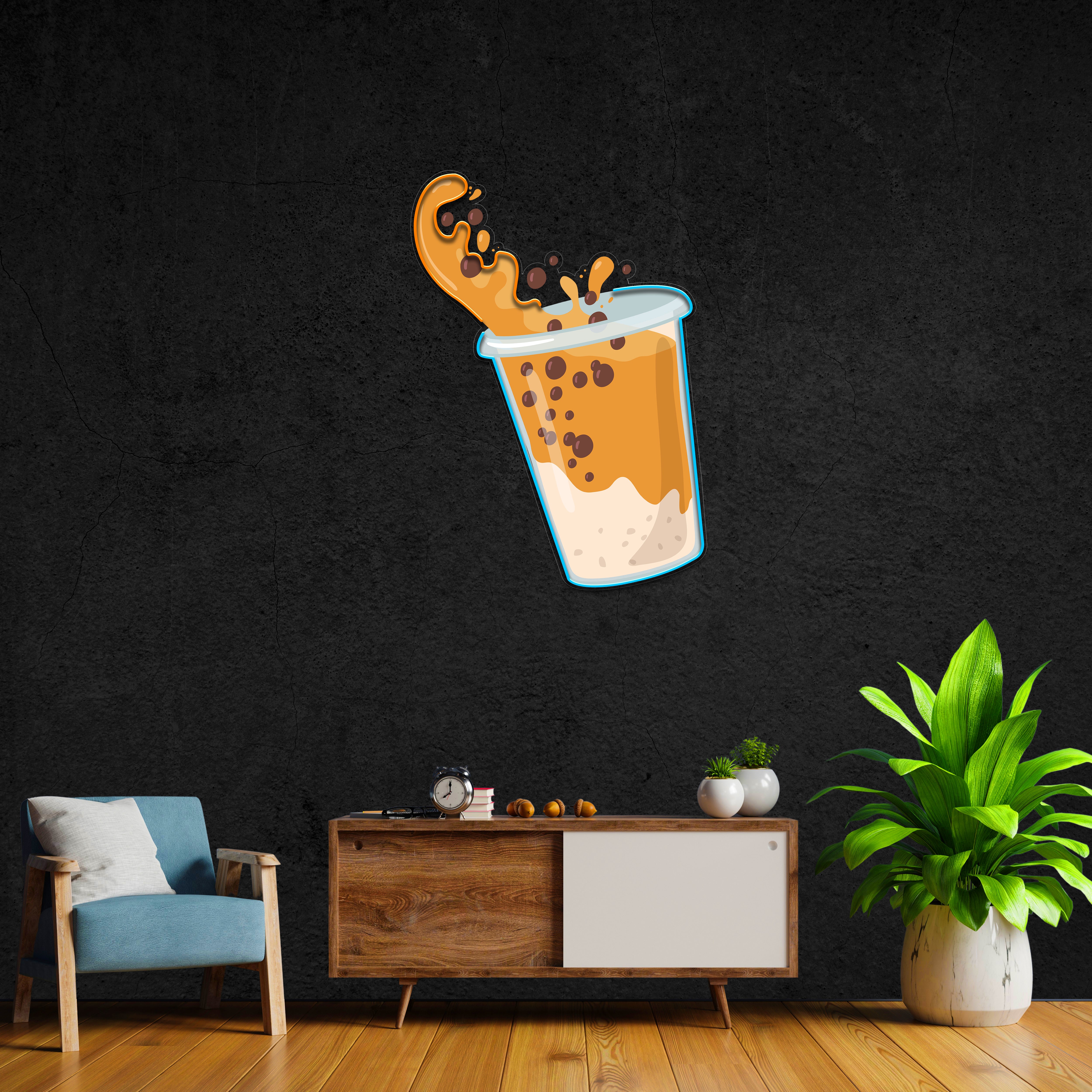 Sugar Bubble Tea LED Neon Pop Art