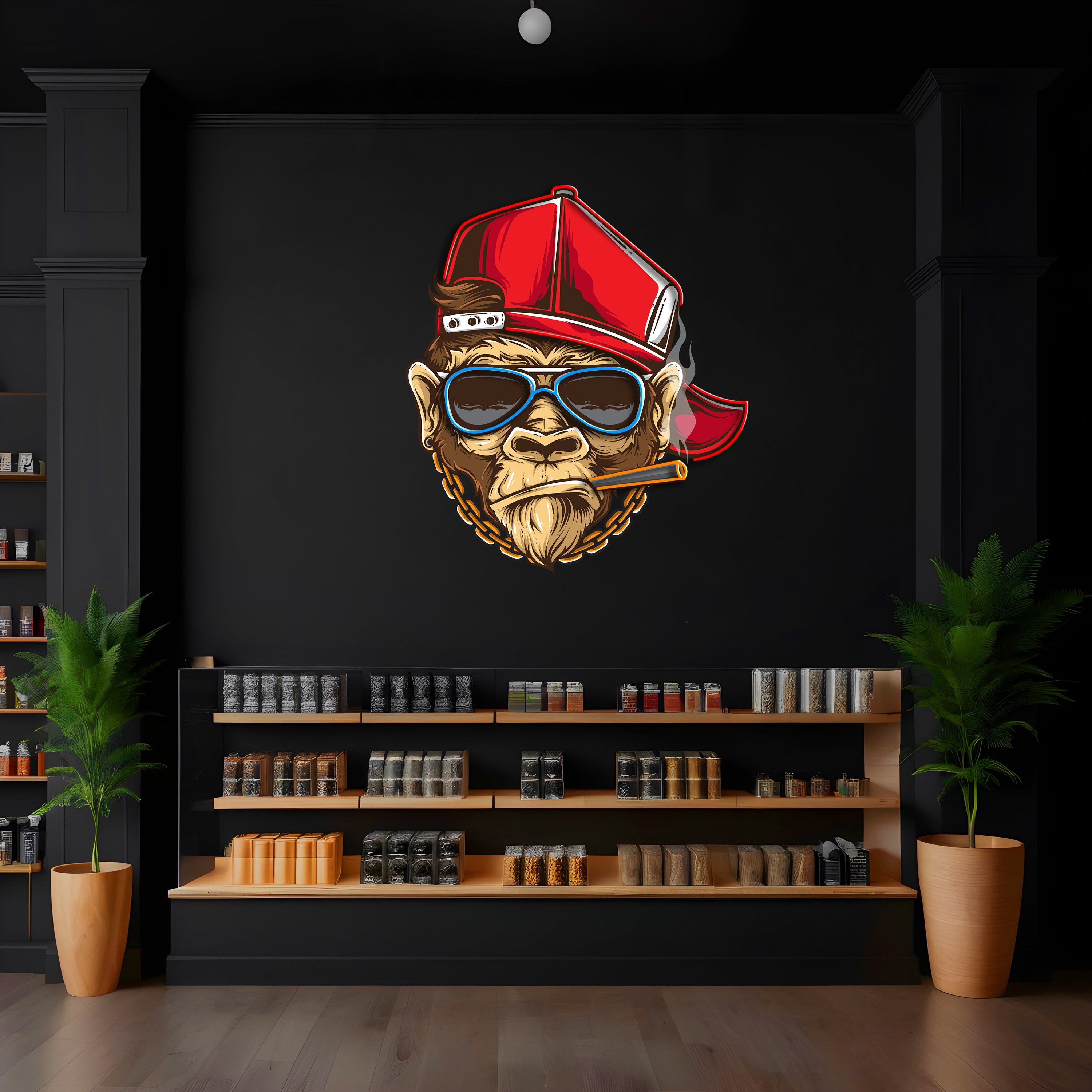 Smokin' Chimp LED Neon Pop Art