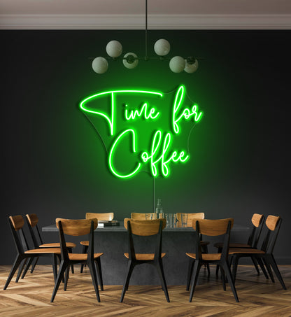 Time For Coffee LED Neon Sign