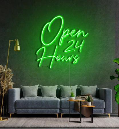 Open 24 Hours LED Neon Sign