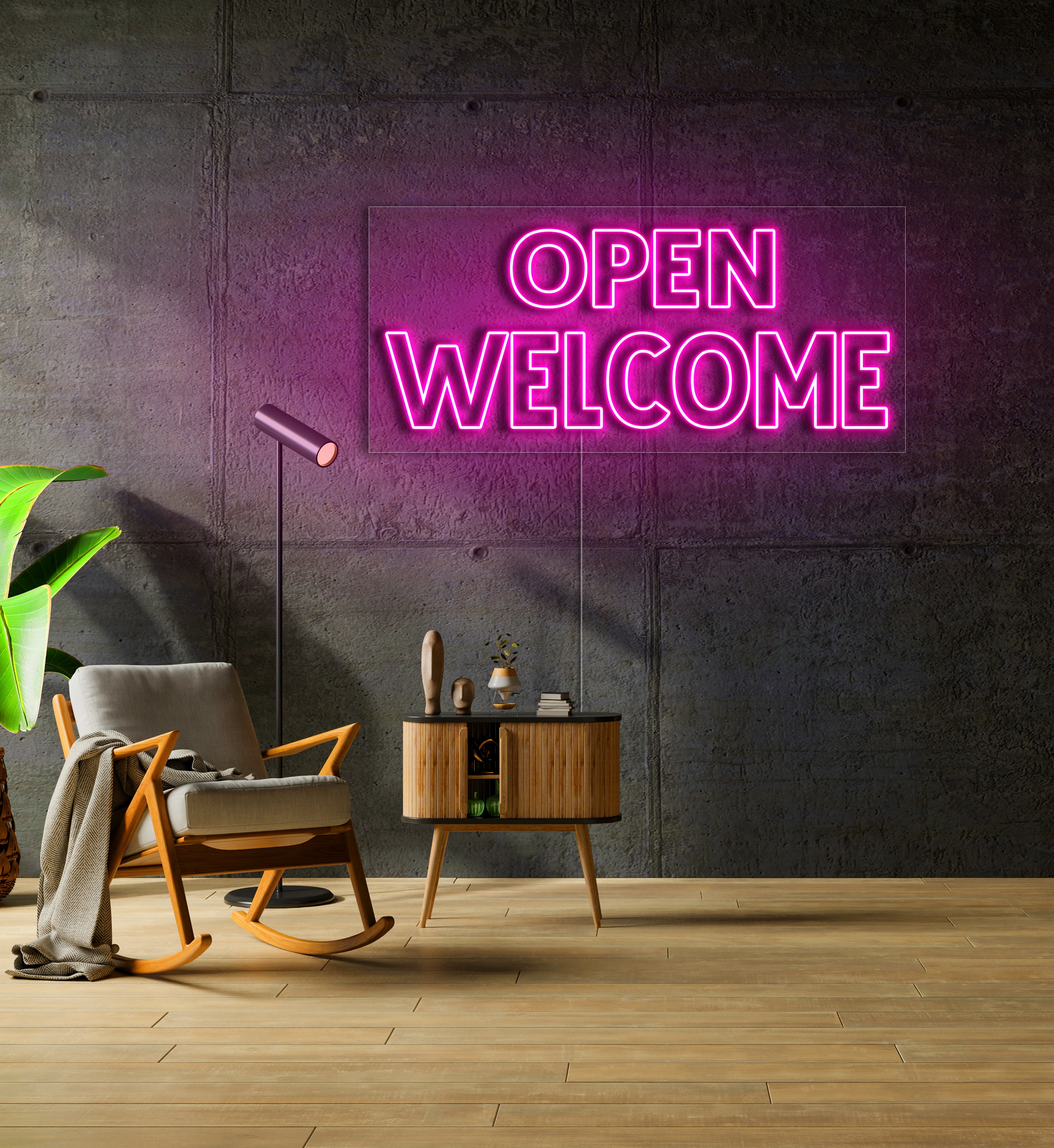 Open Welcome LED Neon Sign