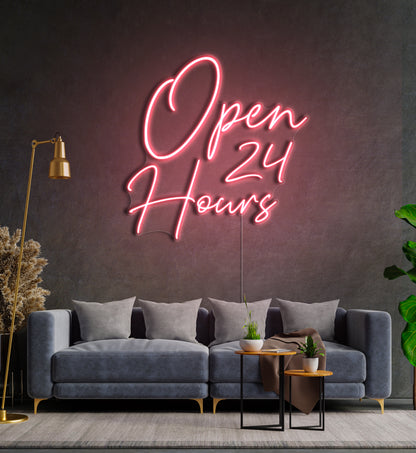 Open 24 Hours LED Neon Sign