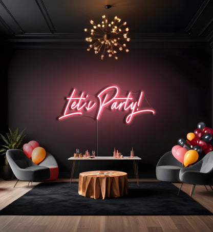 Let's Party LED Neon Sign