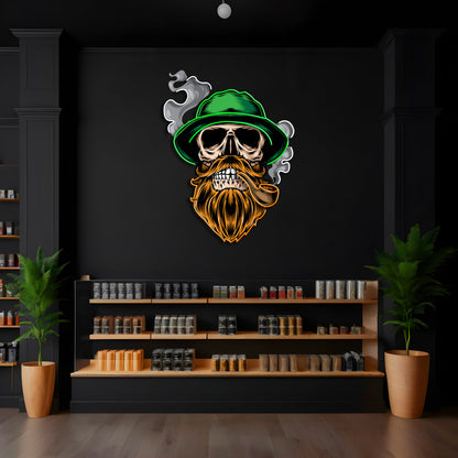 Cigar Skull LED Neon Pop Art